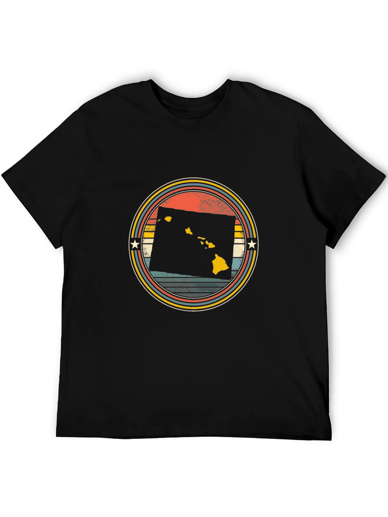 Hawaii Retro Circle Graphic T-Shirt