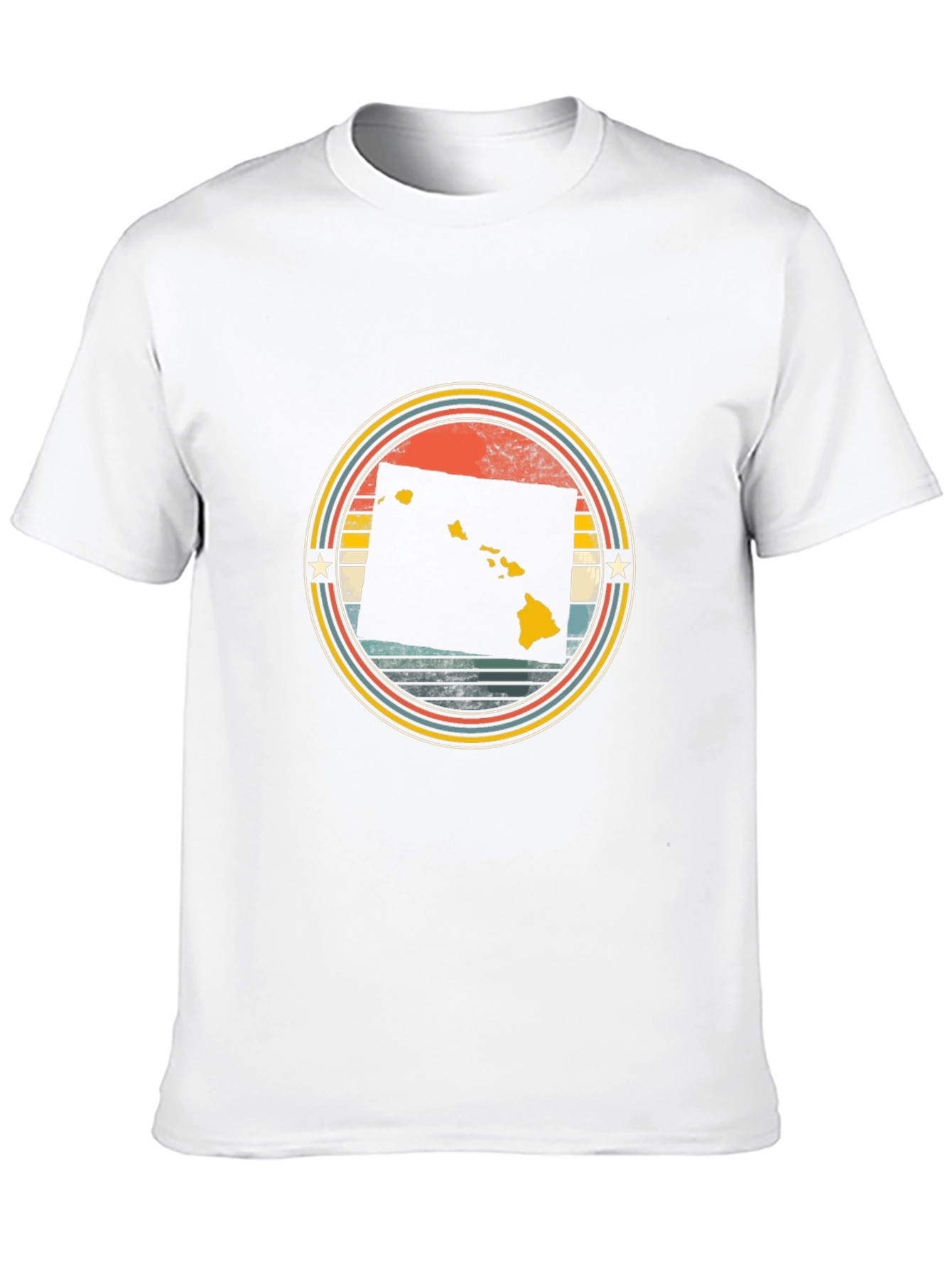 Hawaii Retro Circle Graphic T-Shirt
