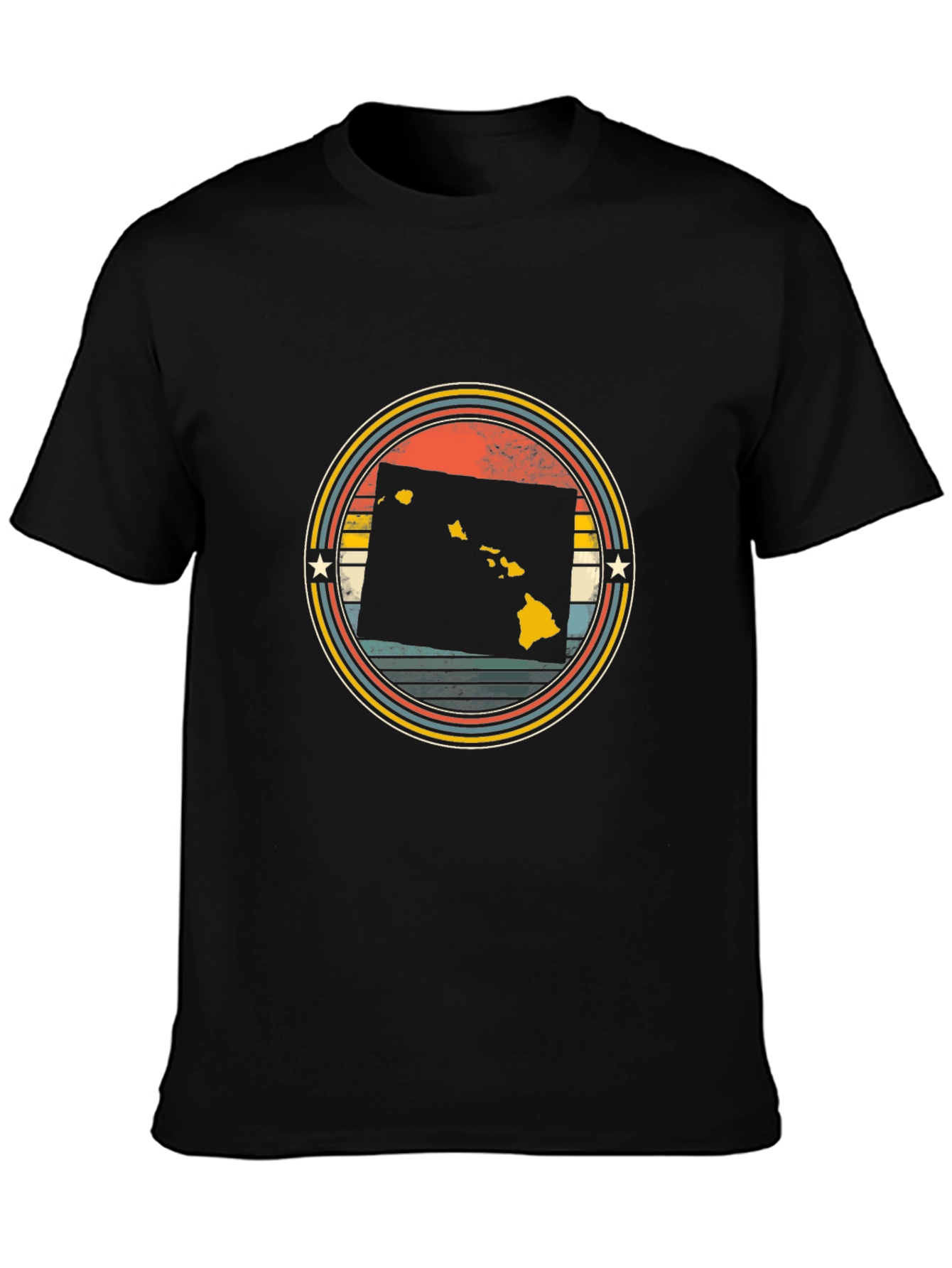 Hawaii Retro Circle Graphic T-Shirt