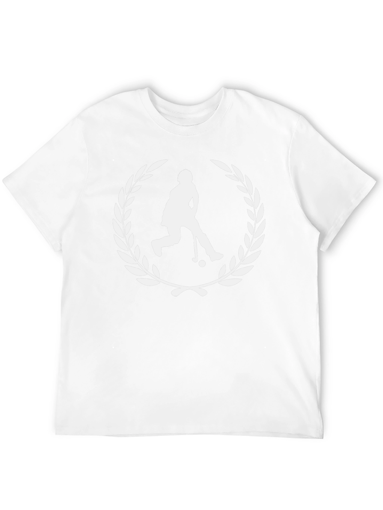 Hockey Player Laurel Wreath Graphic Tee - Black