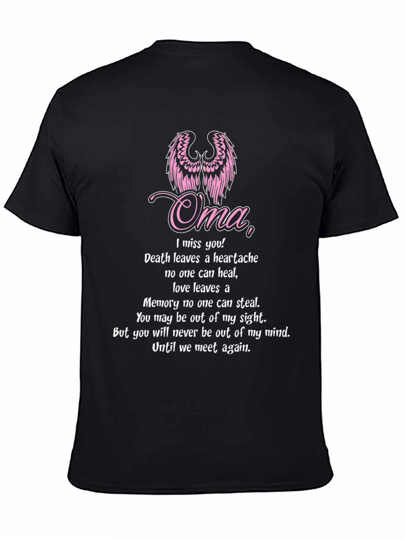 Oma Memorial T-Shirt - Miss You Angel Wings
