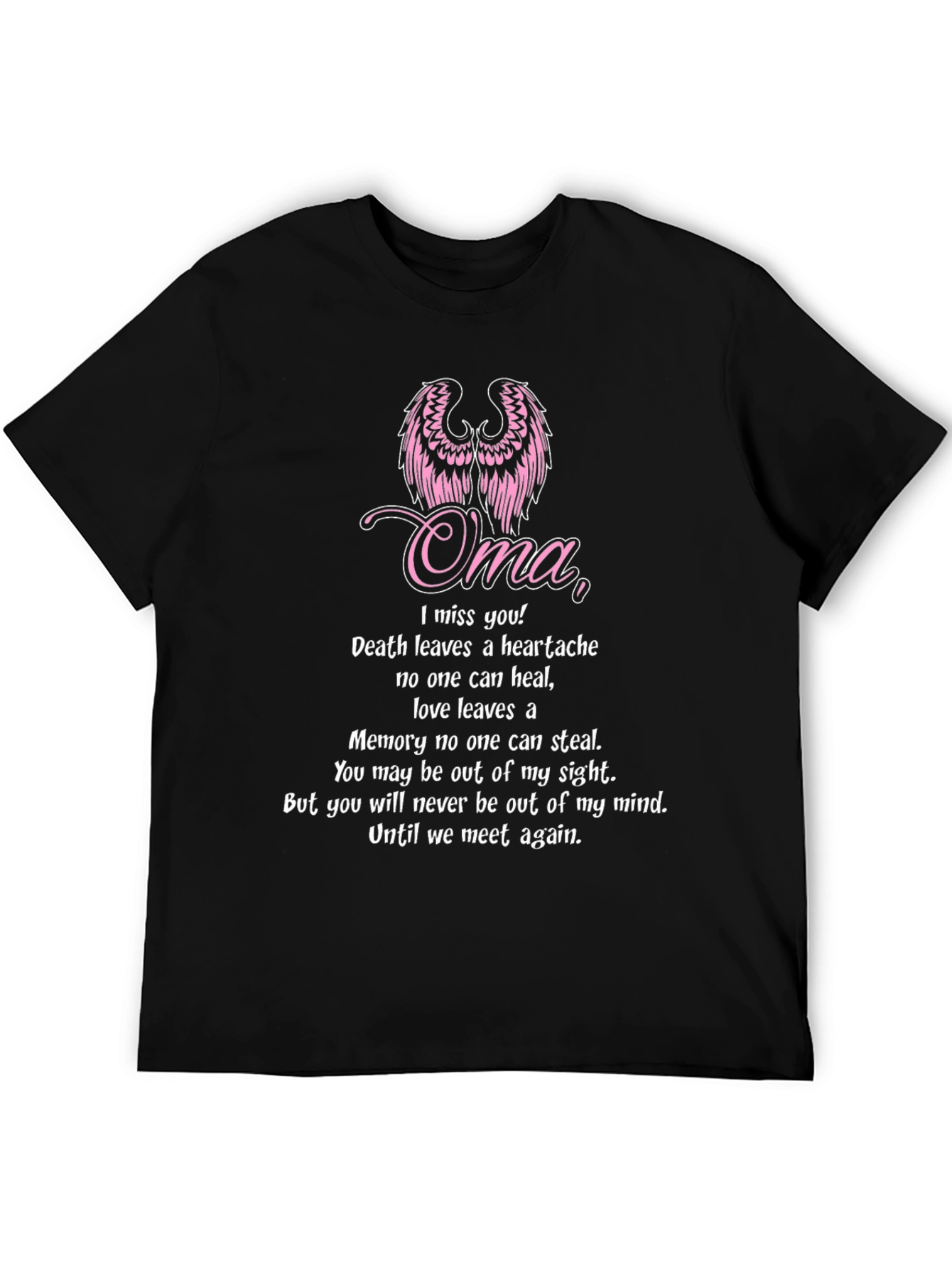 Oma Memorial T-Shirt - Miss You Angel Wings