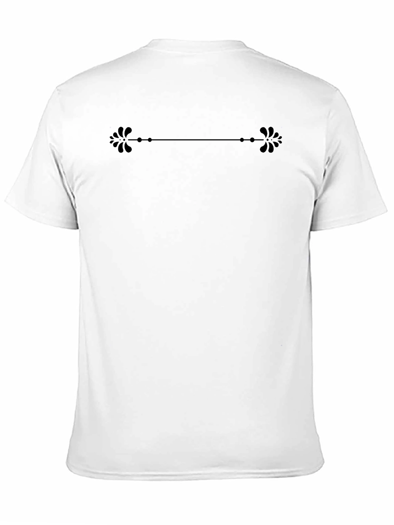 Elegant Floral Divider Black T-Shirt