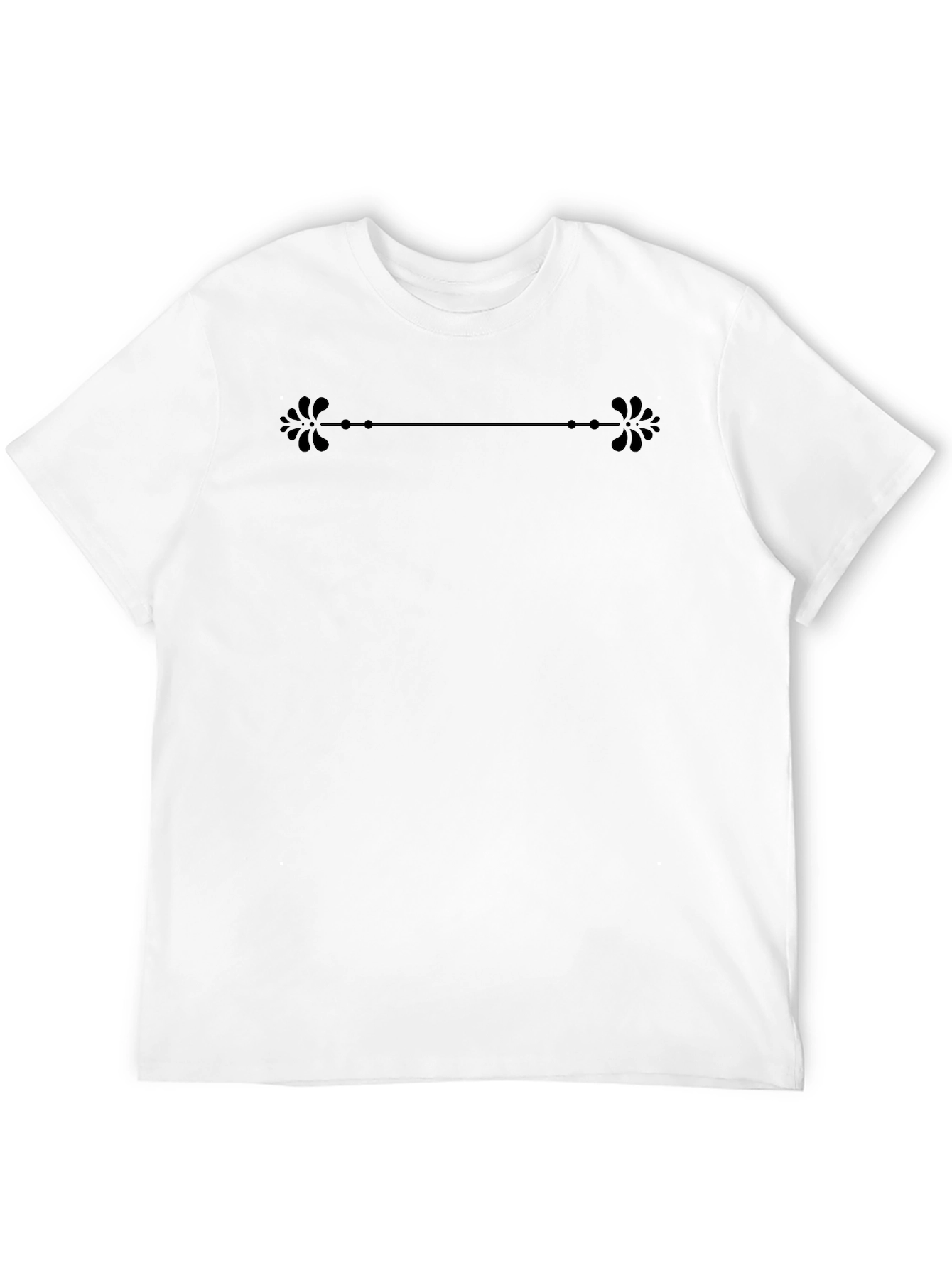 Elegant Floral Divider Black T-Shirt