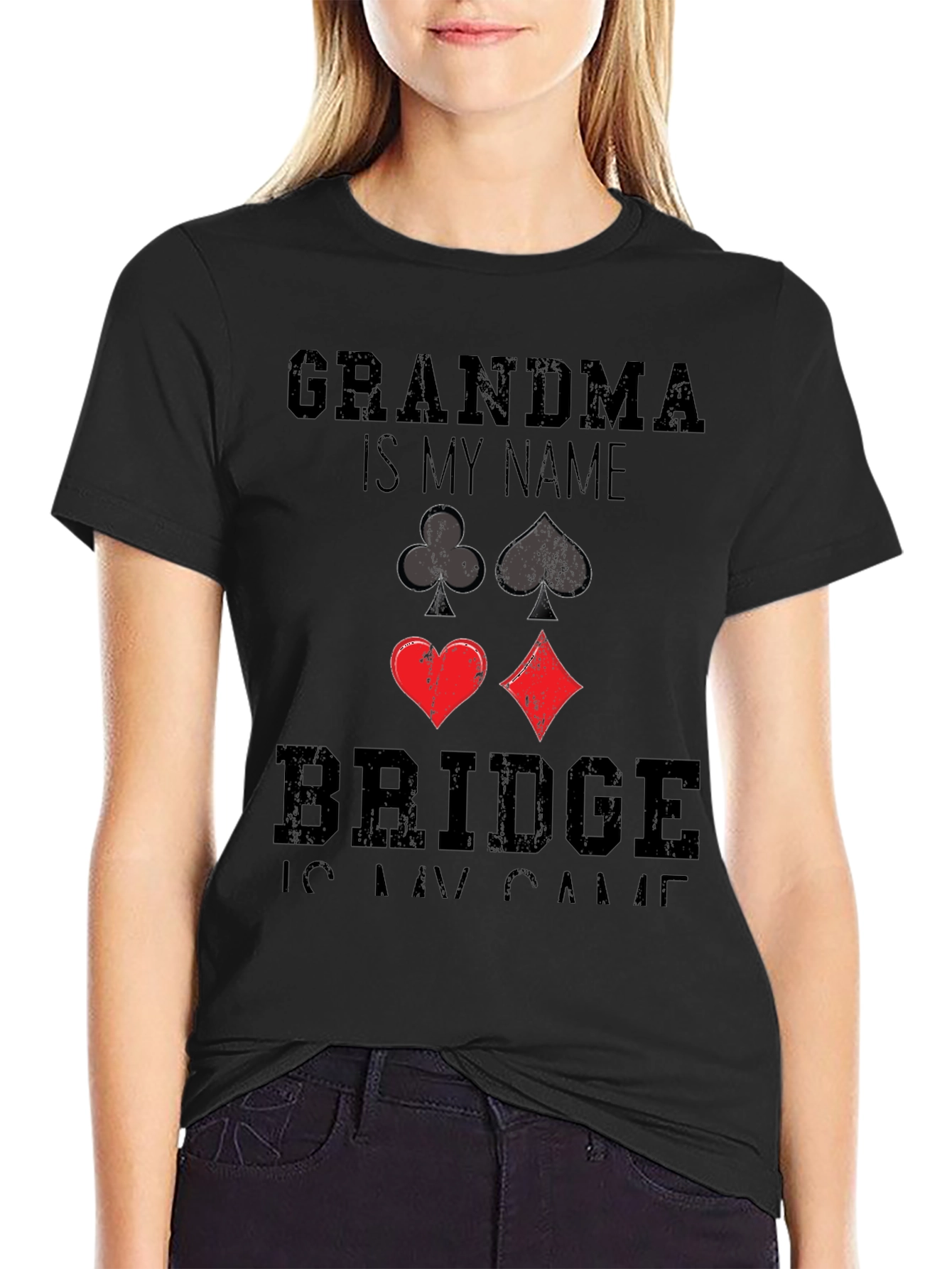 Grandma Bridge T-Shirt - Card Suits Tee