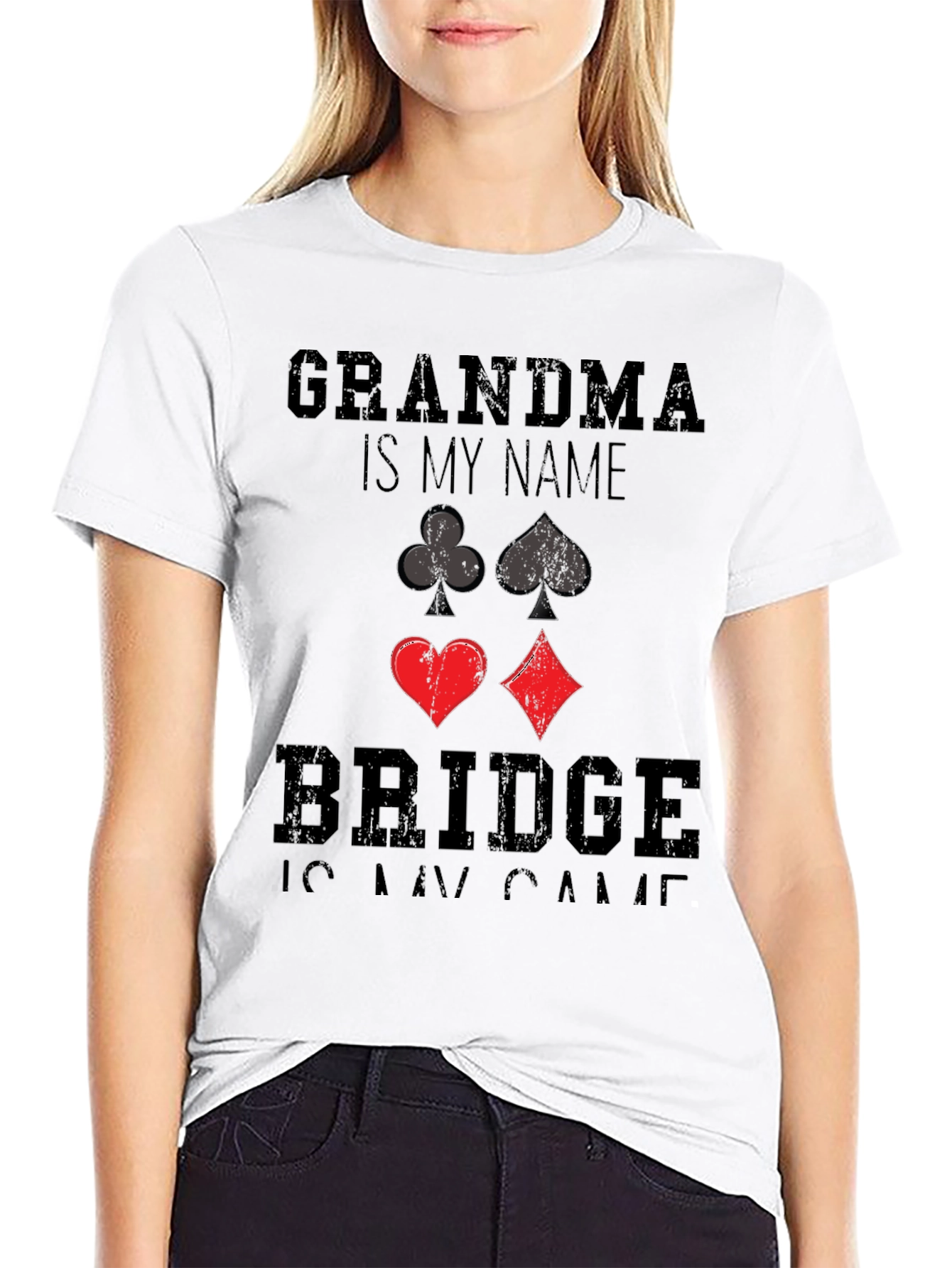Grandma Bridge T-Shirt - Card Suits Tee