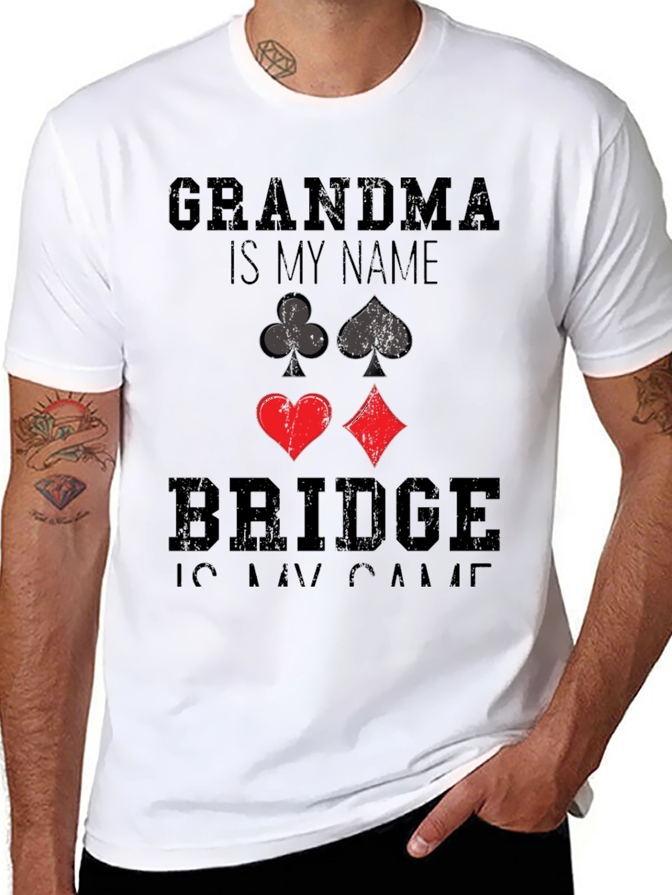 Grandma Bridge T-Shirt - Card Suits Tee