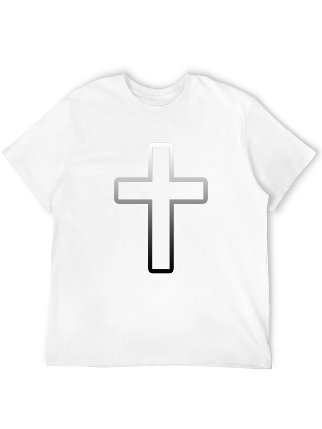 Mens Black Christian Cross Graphic T-Shirt