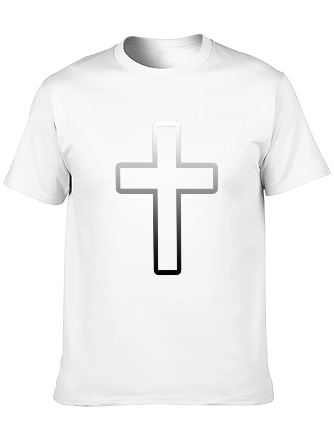 Mens Black Christian Cross Graphic T-Shirt
