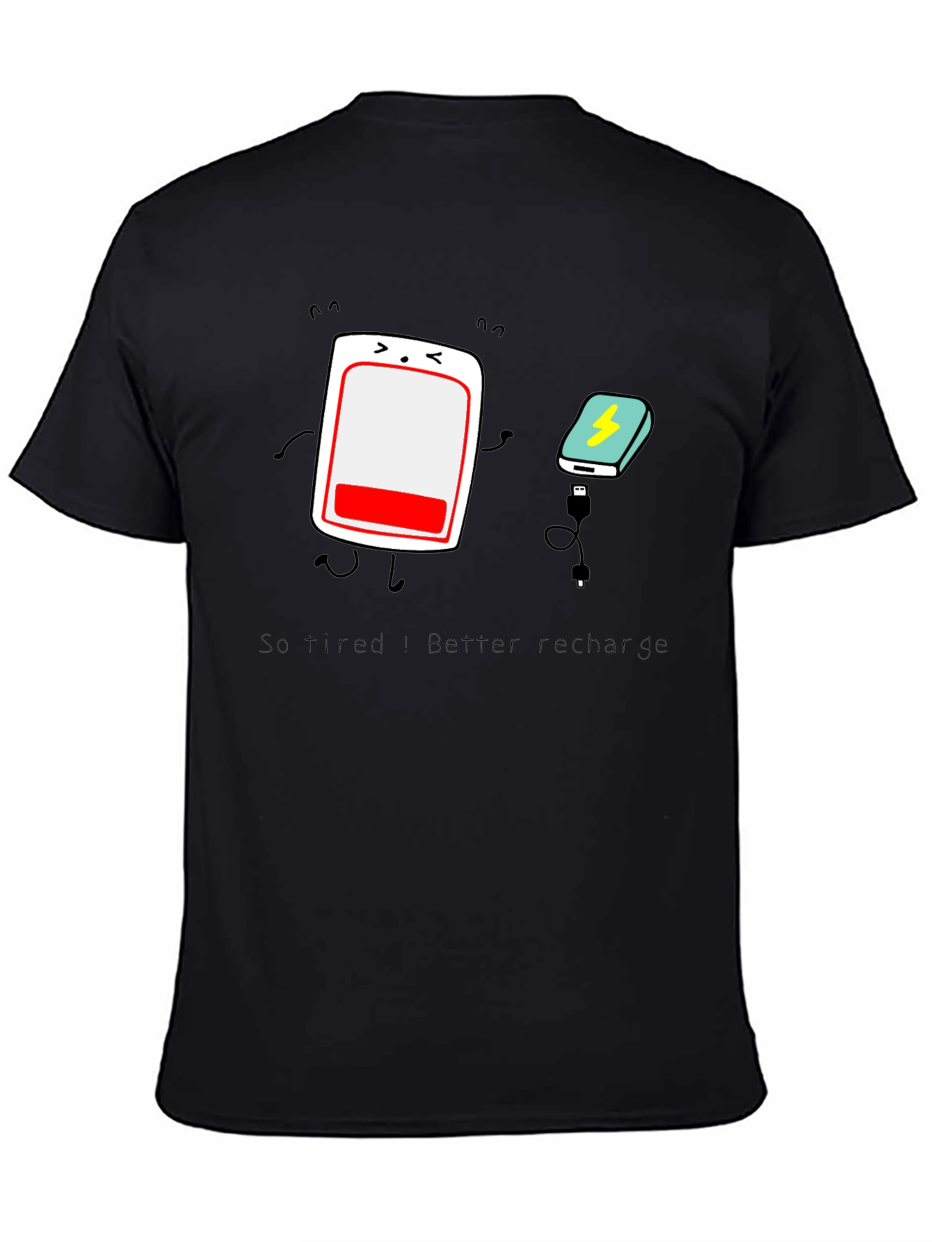 Tired Battery Recharge Graphic T-Shirt - Unisex