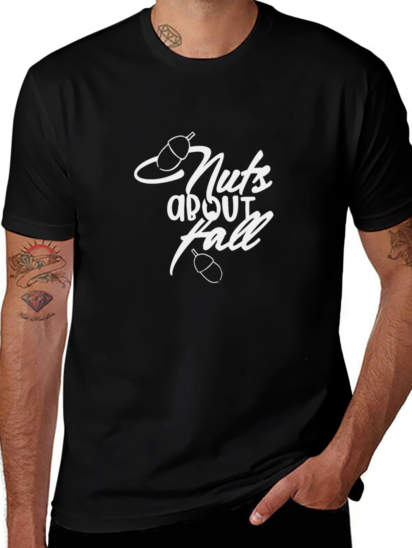 Nuts About Fall Black T-Shirt