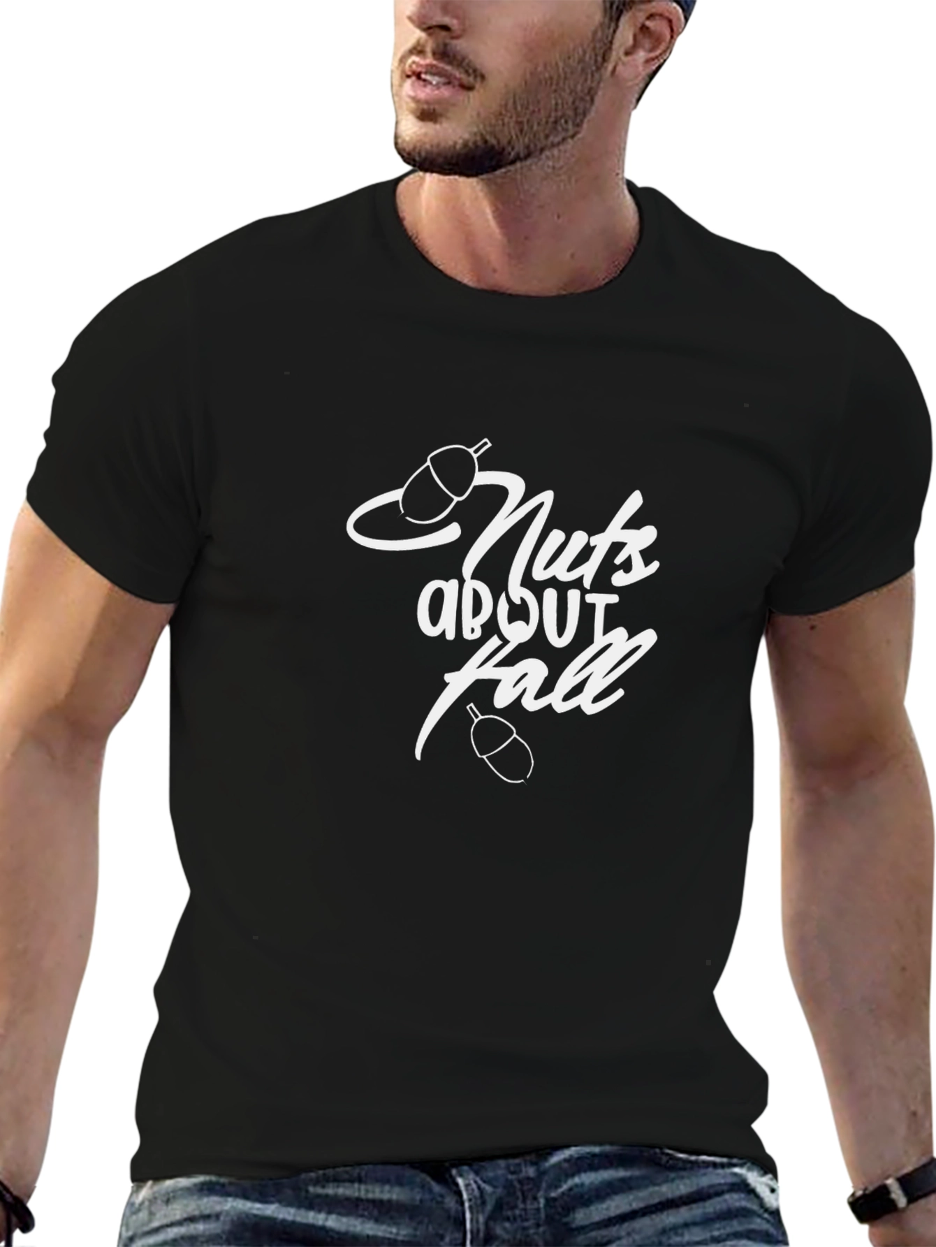 Nuts About Fall Black T-Shirt