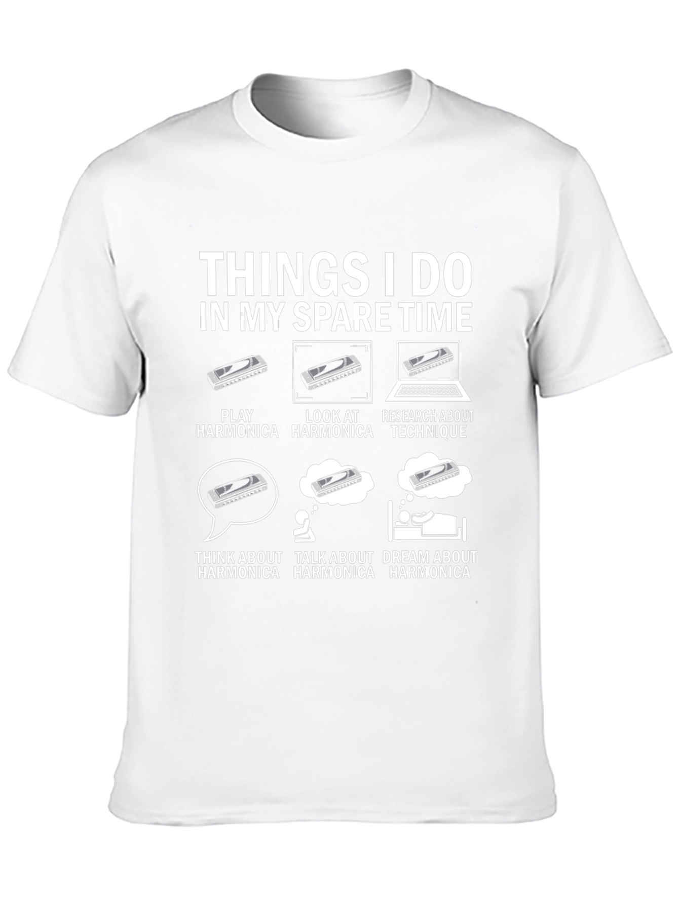 Harmonica Lover T-Shirt: Spare Time Harmonica Design