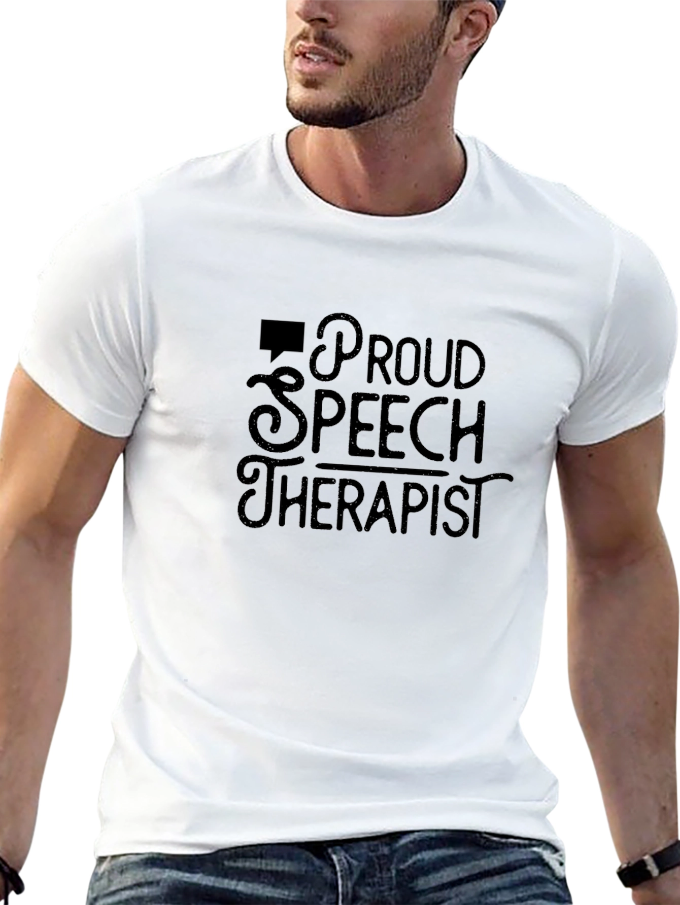 Proud Speech Therapist Black Graphic Tee