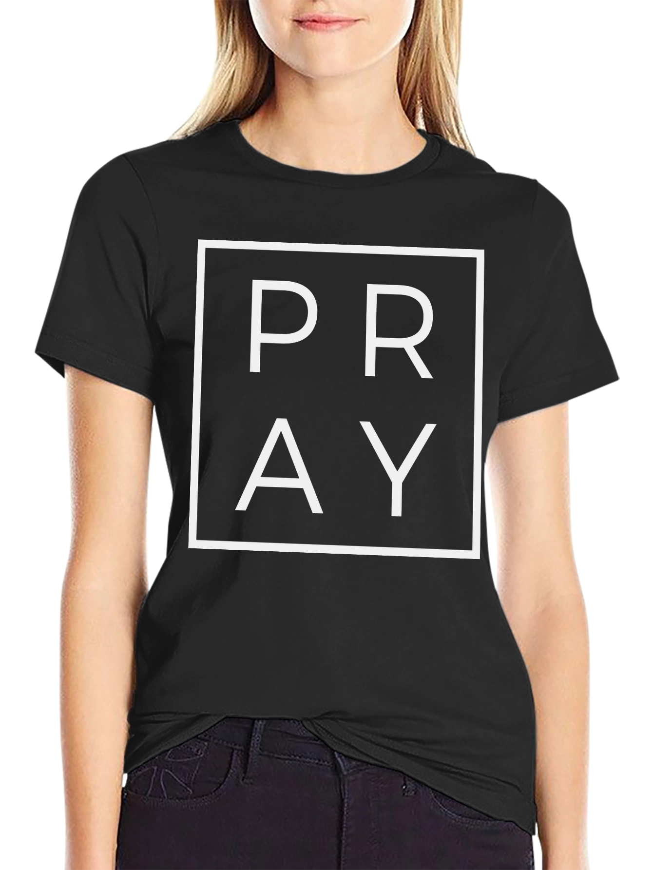 PRAY Graphic T-Shirt - Casual Black Tee
