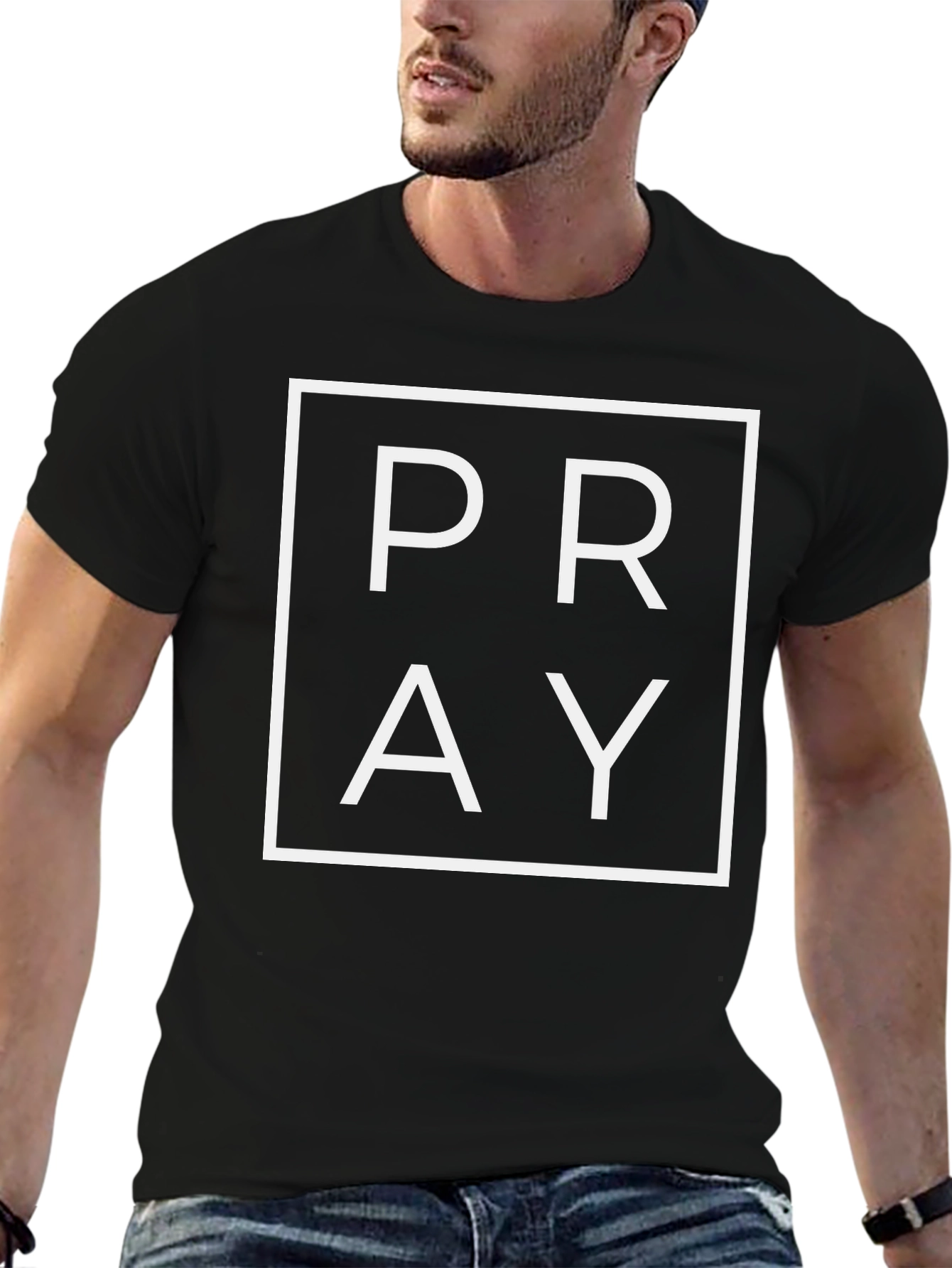 PRAY Graphic T-Shirt - Casual Black Tee