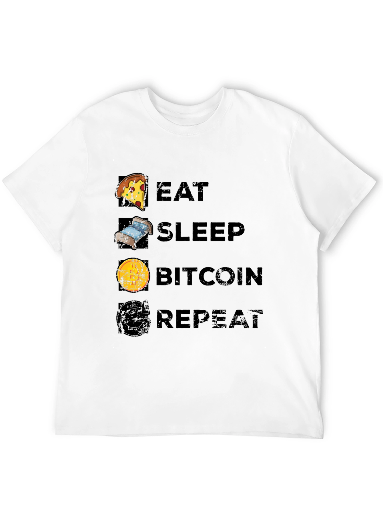 Eat Sleep Bitcoin Repeat Black T-Shirt
