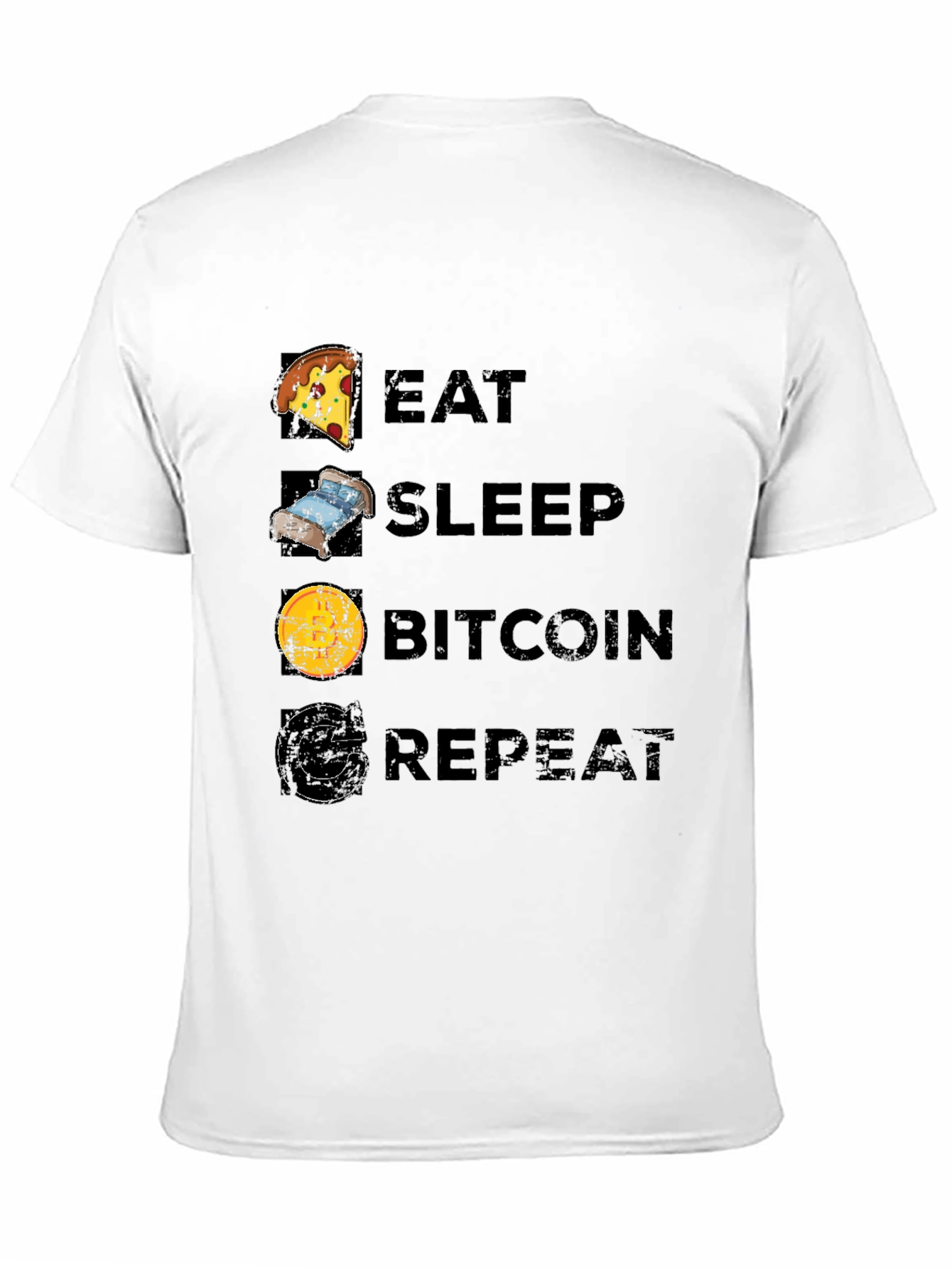 Eat Sleep Bitcoin Repeat Black T-Shirt