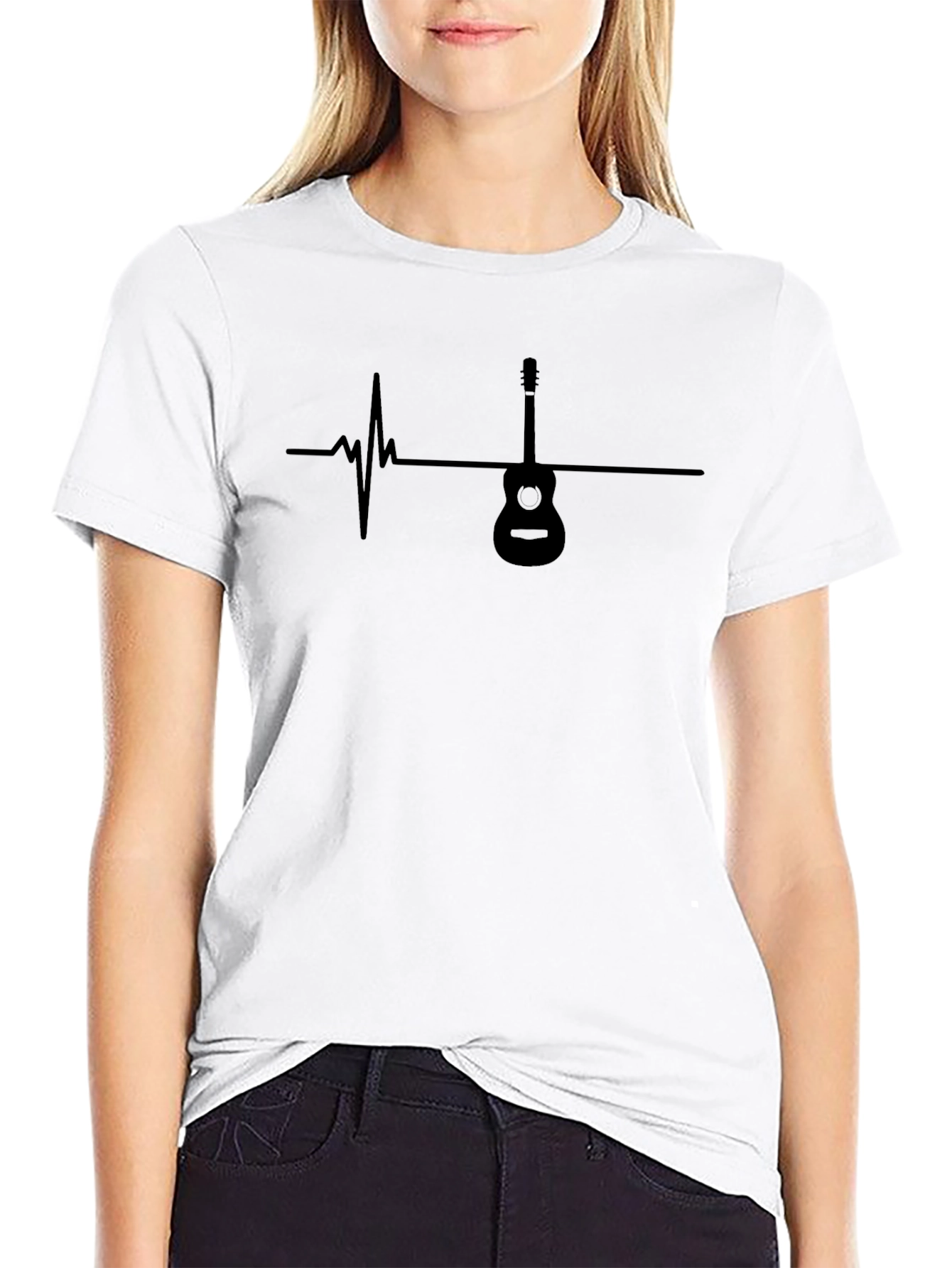 Guitar Heartbeat Graphic T-Shirt