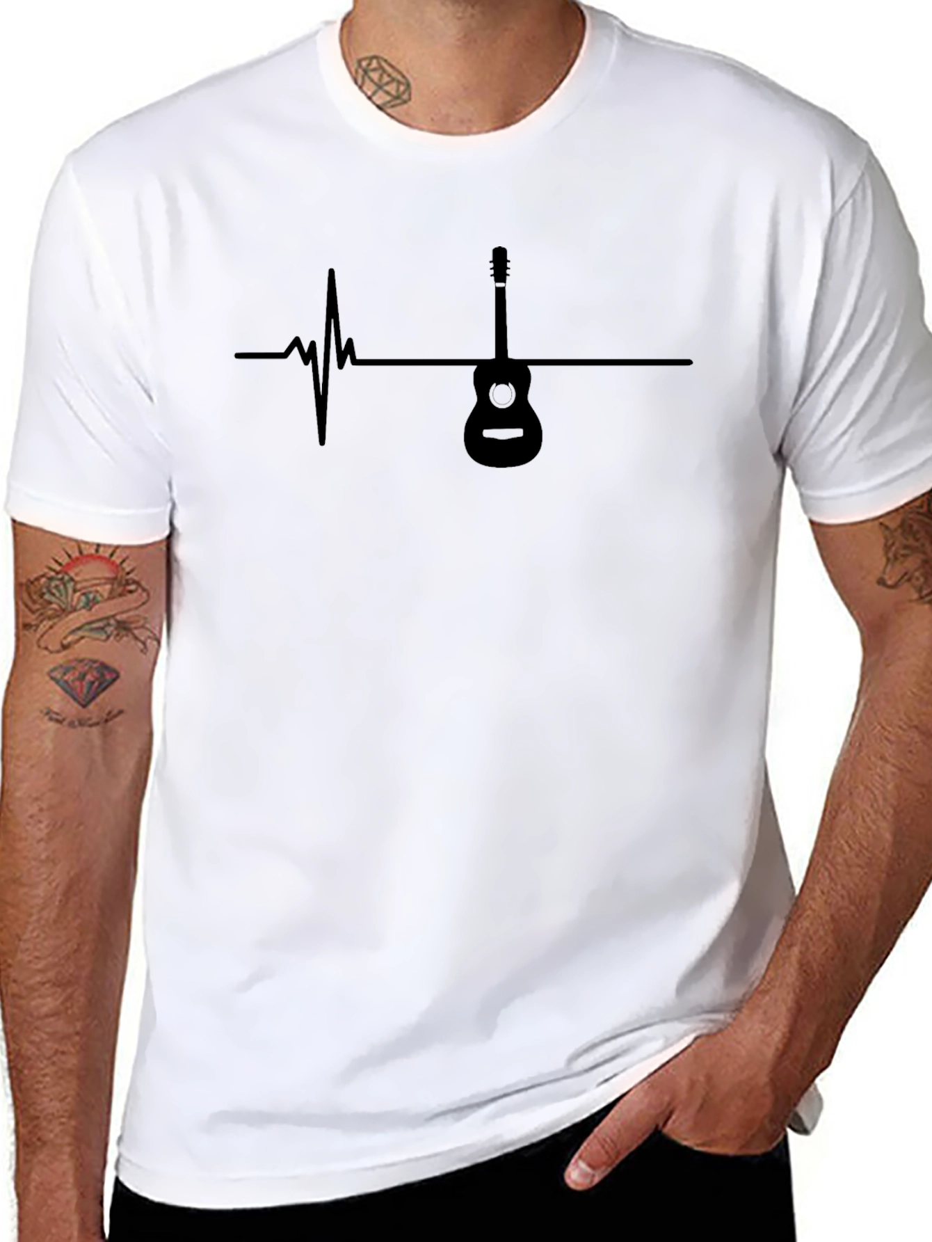 Guitar Heartbeat Graphic T-Shirt