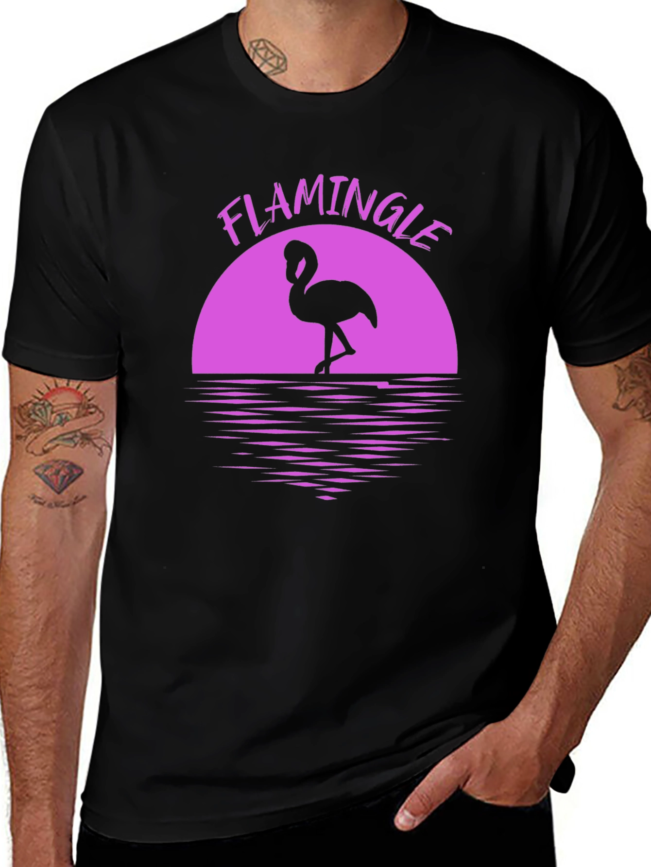 Flamingle Graphic Tee - Tropical Flamingo Shirt