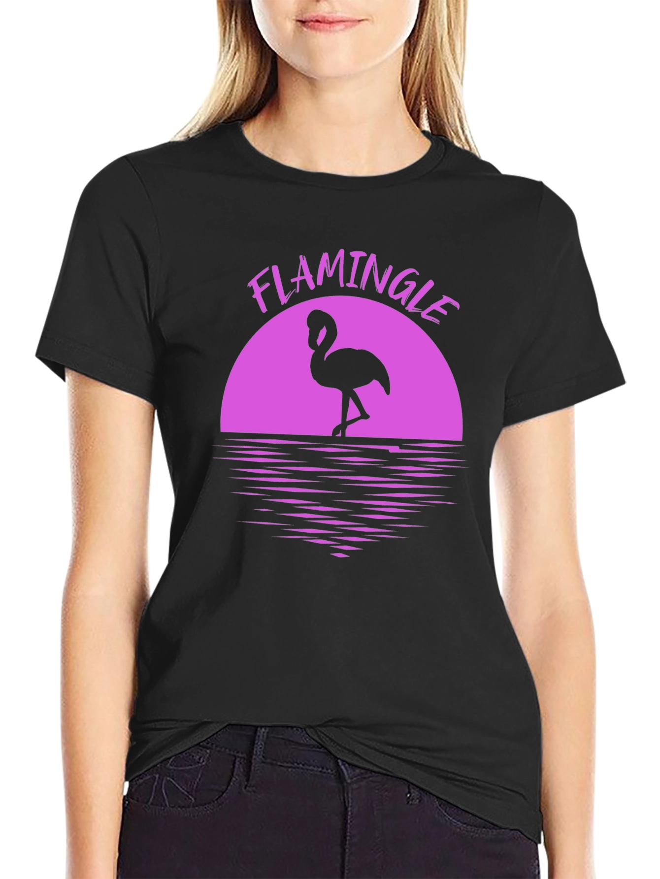 Flamingle Graphic Tee - Tropical Flamingo Shirt