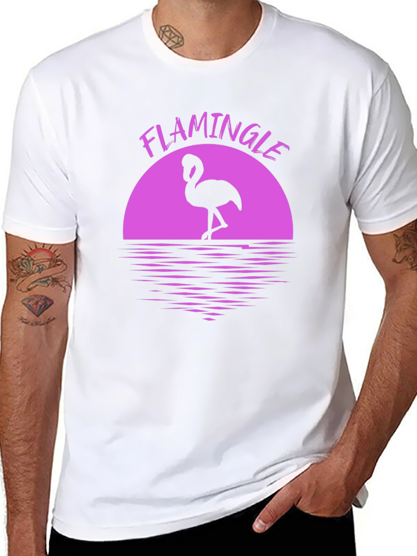 Flamingle Graphic Tee - Tropical Flamingo Shirt