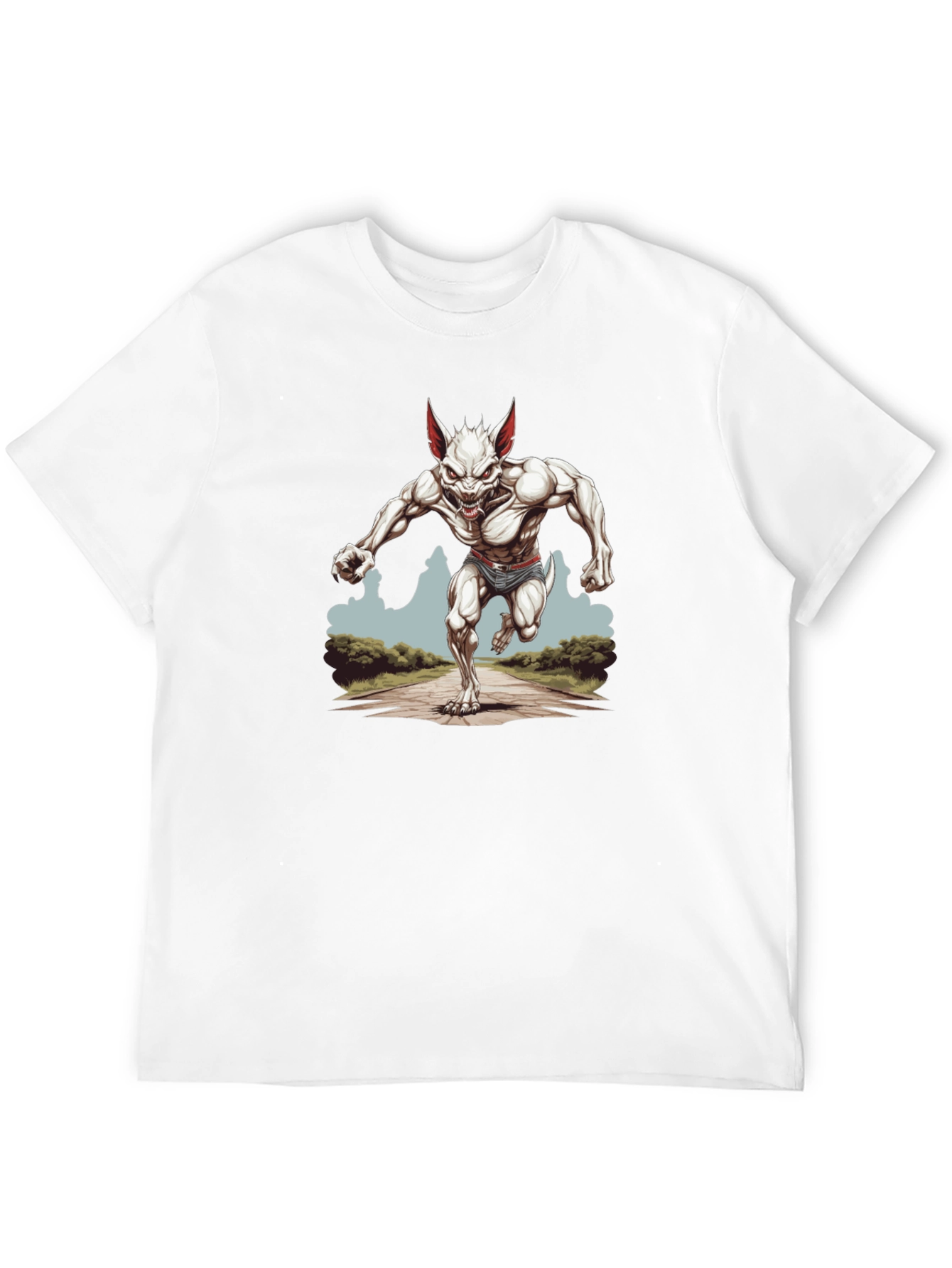 Werewolf Running T-Shirt - Unique Graphic Tee