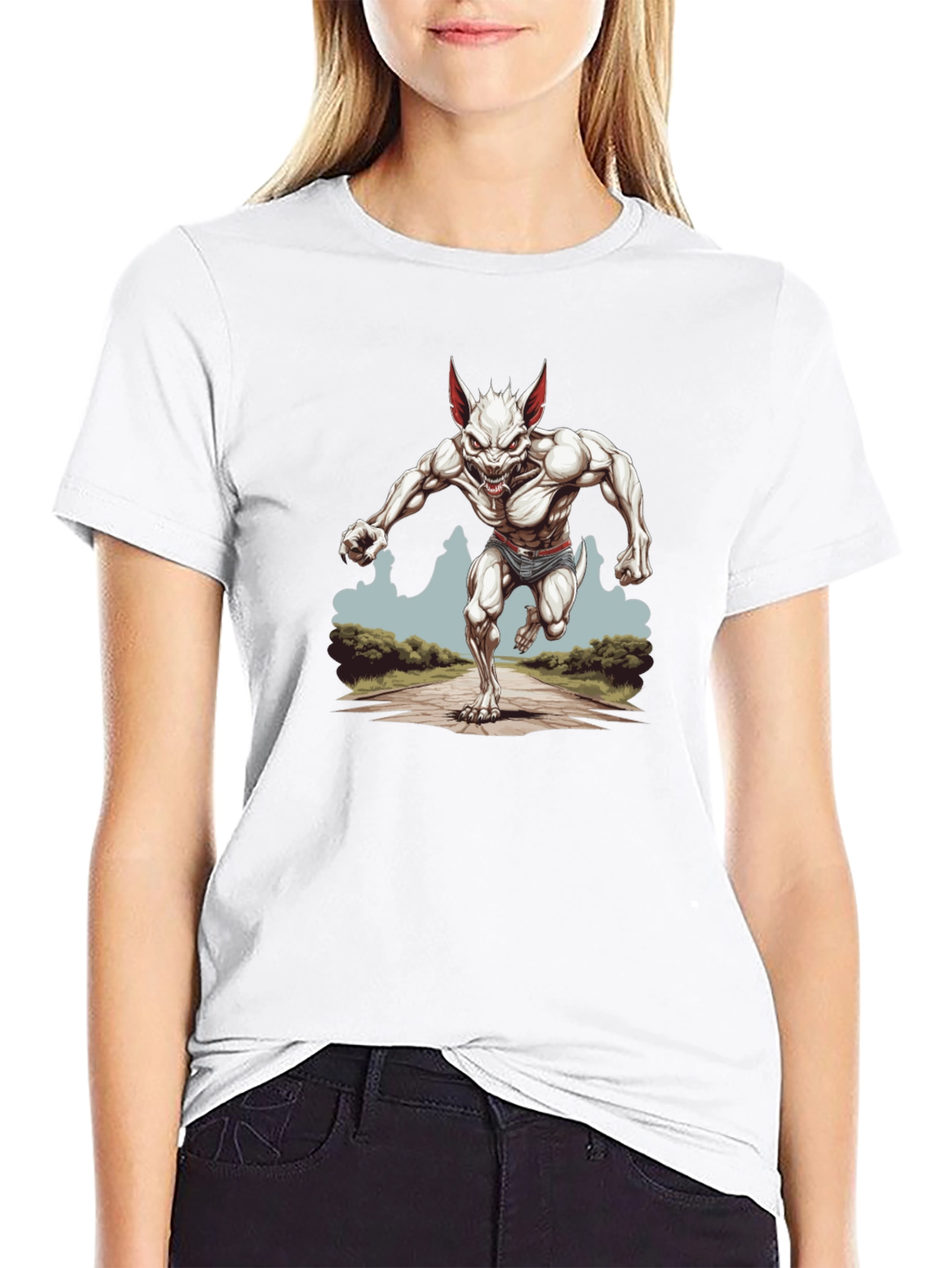 Werewolf Running T-Shirt - Unique Graphic Tee