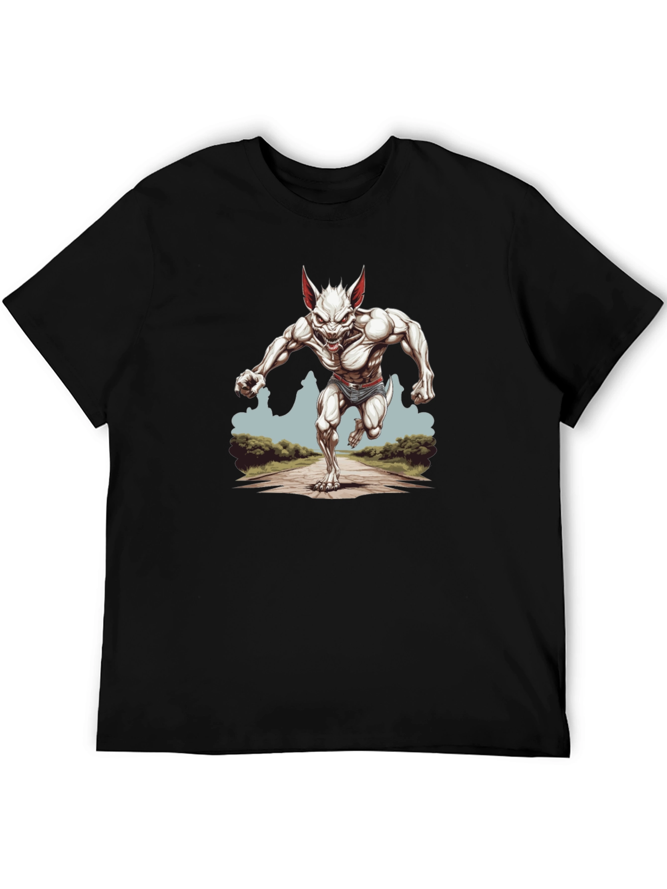 Werewolf Running T-Shirt - Unique Graphic Tee