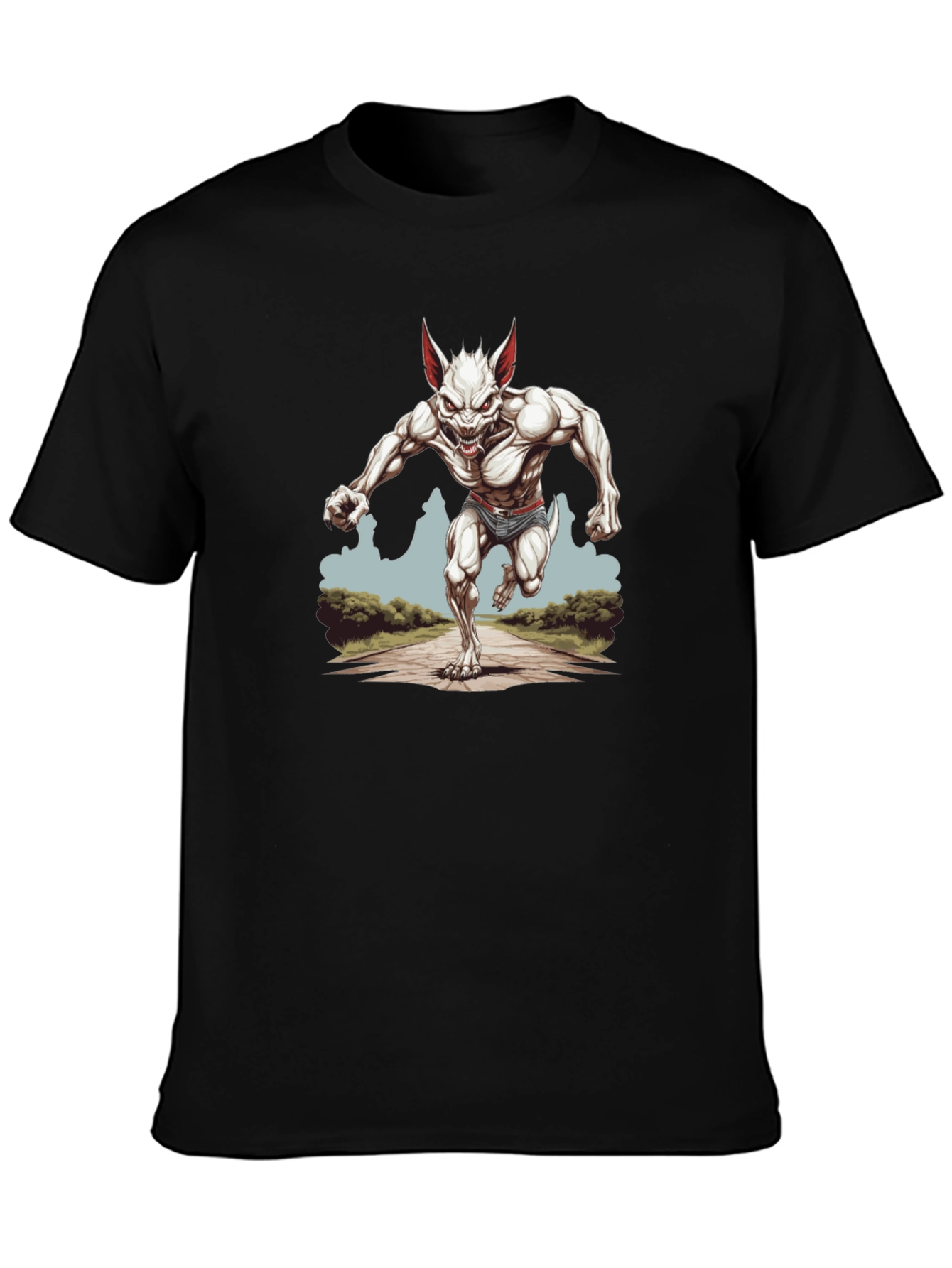 Werewolf Running T-Shirt - Unique Graphic Tee