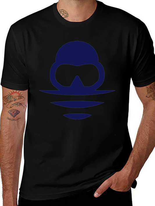 Diver Silhouette Graphic Tee - Black Casual Shirt