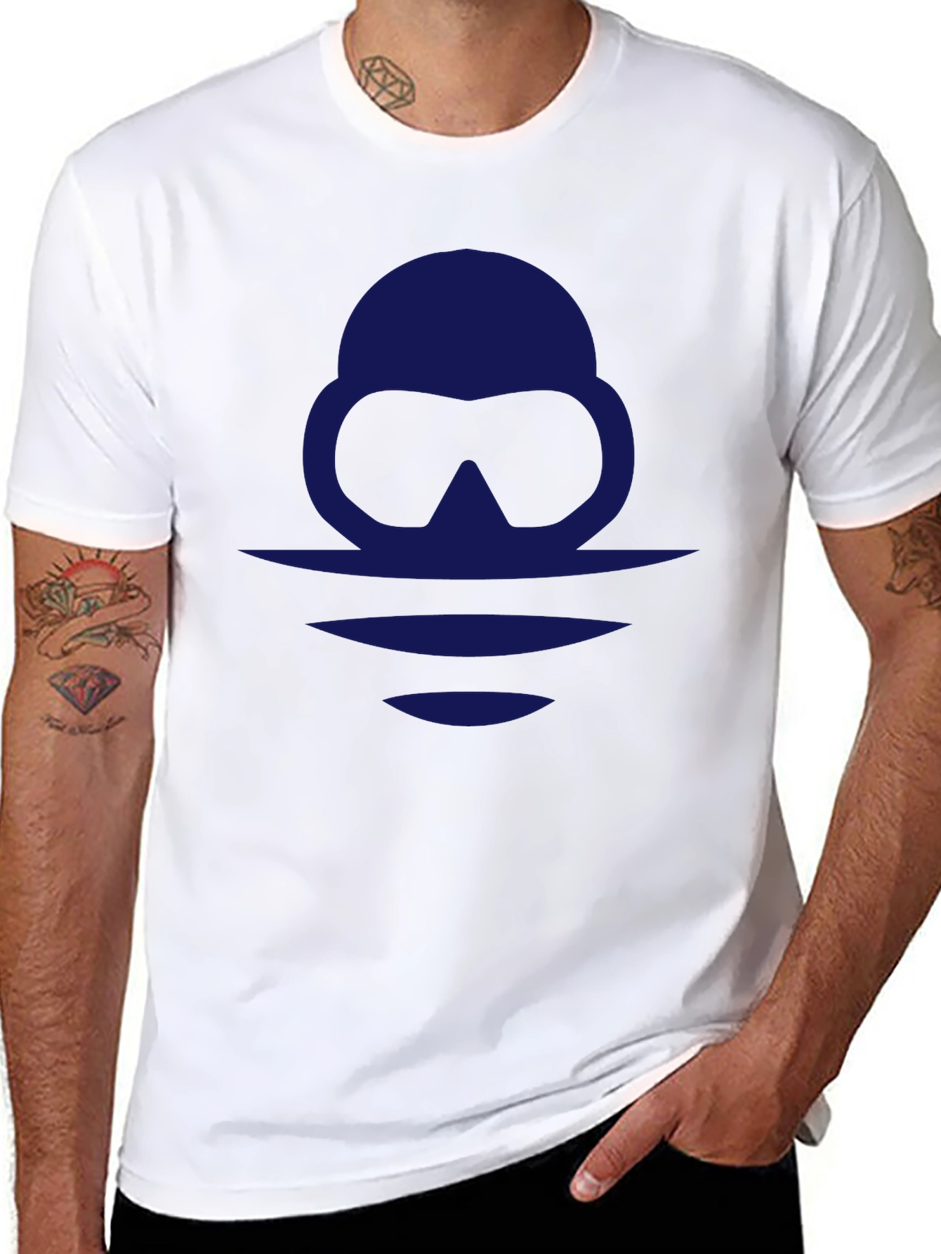 Diver Silhouette Graphic Tee - Black Casual Shirt