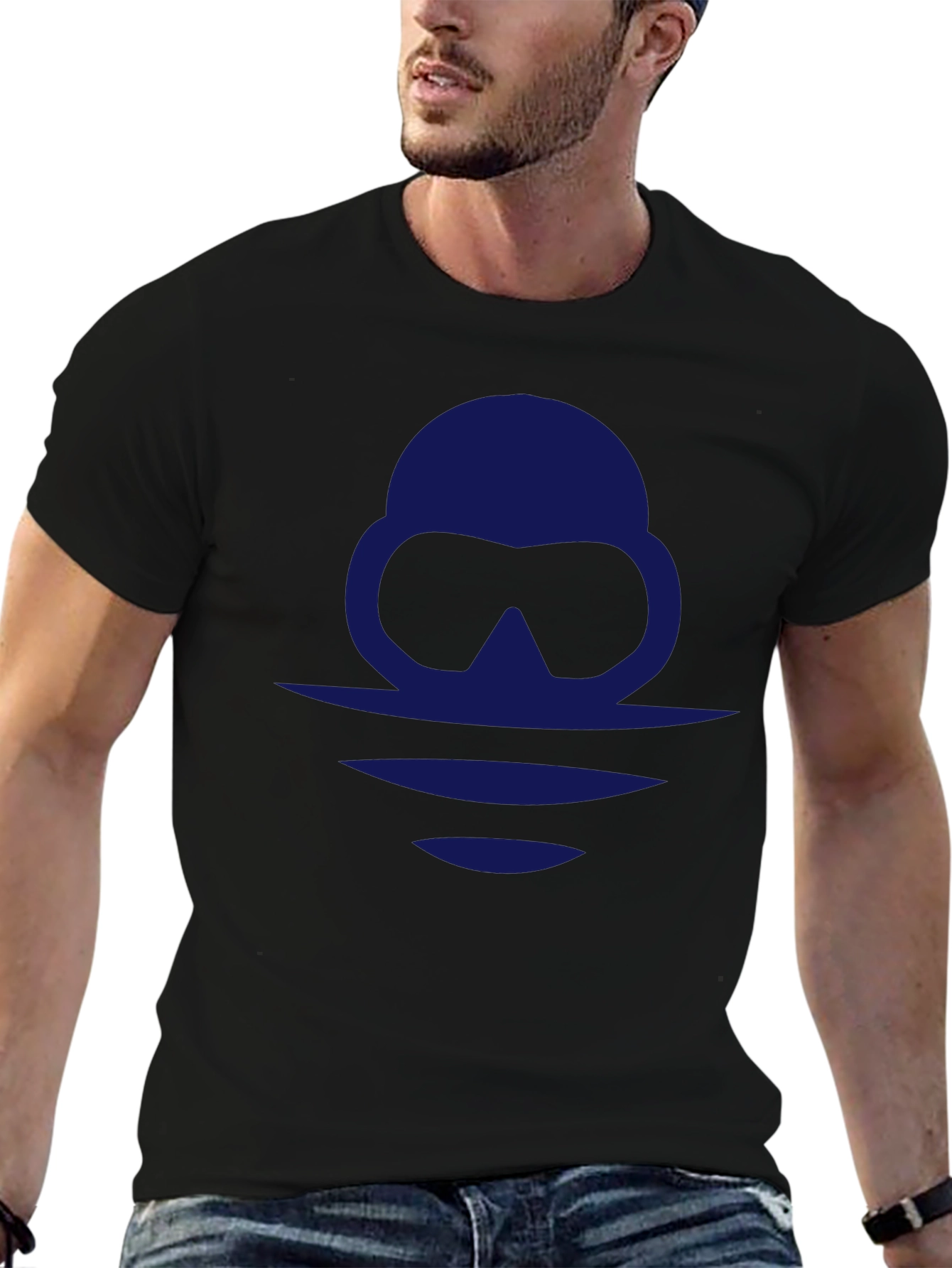 Diver Silhouette Graphic Tee - Black Casual Shirt