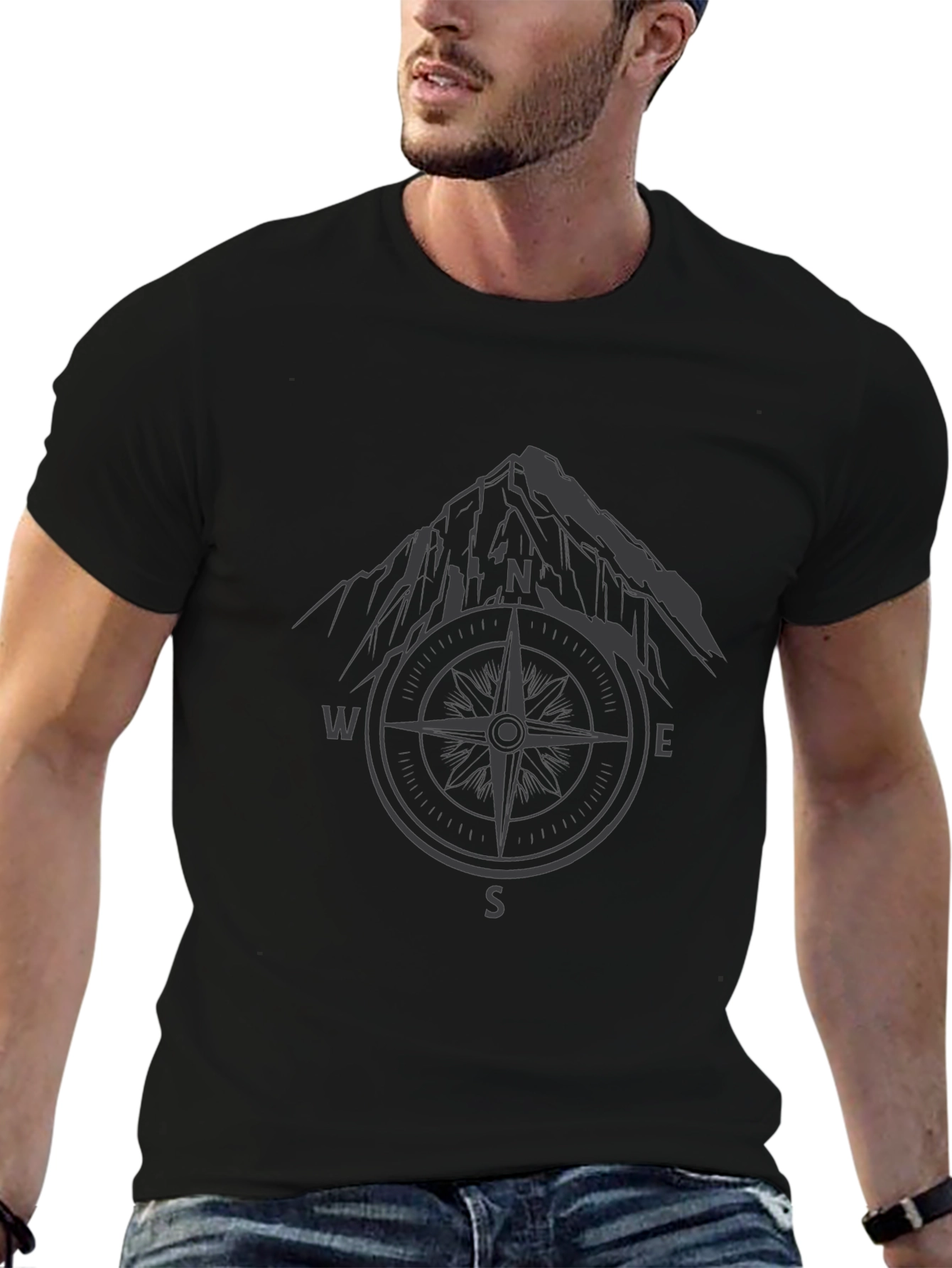 Mountain Compass Graphic Tee - Adventure Awaits!