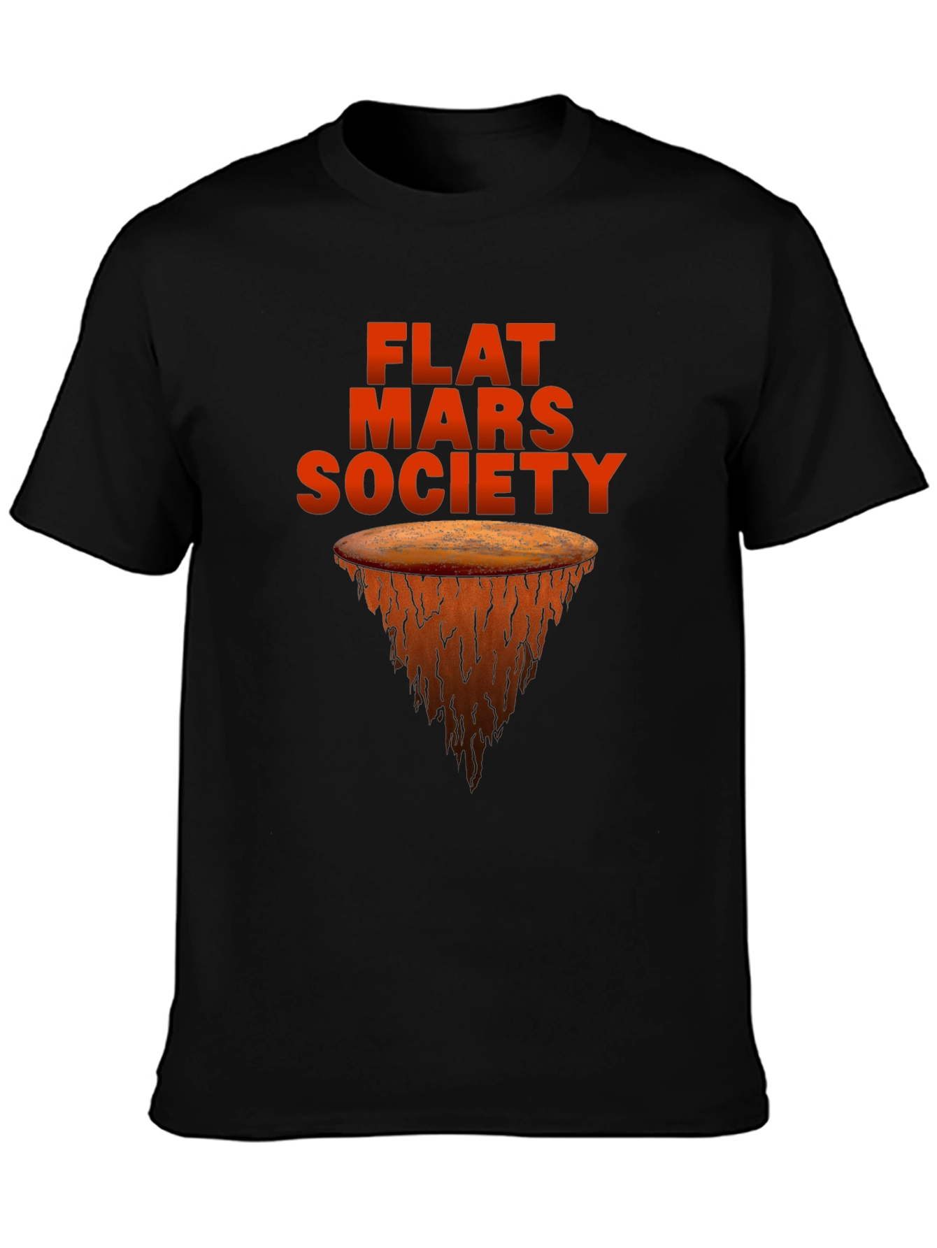Flat Mars Society Graphic Tee - Novelty T-Shirt