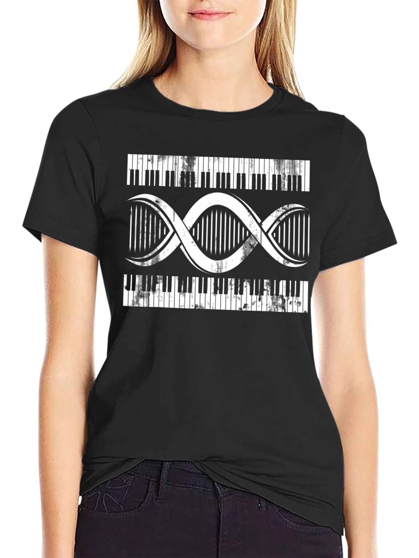 Piano DNA Graphic T-Shirt - Musicians Black Tee