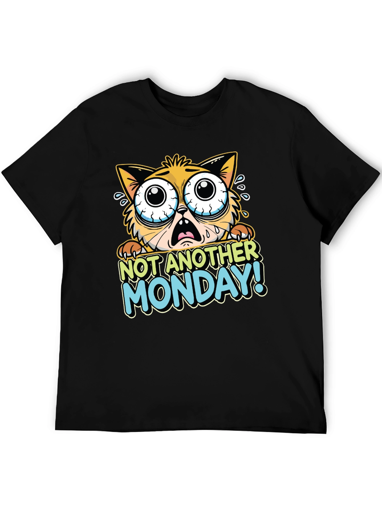 Funny Not Another Monday Cat Graphic T-Shirt