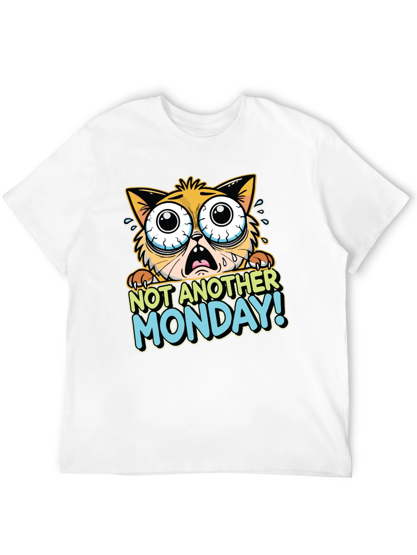 Funny Not Another Monday Cat Graphic T-Shirt