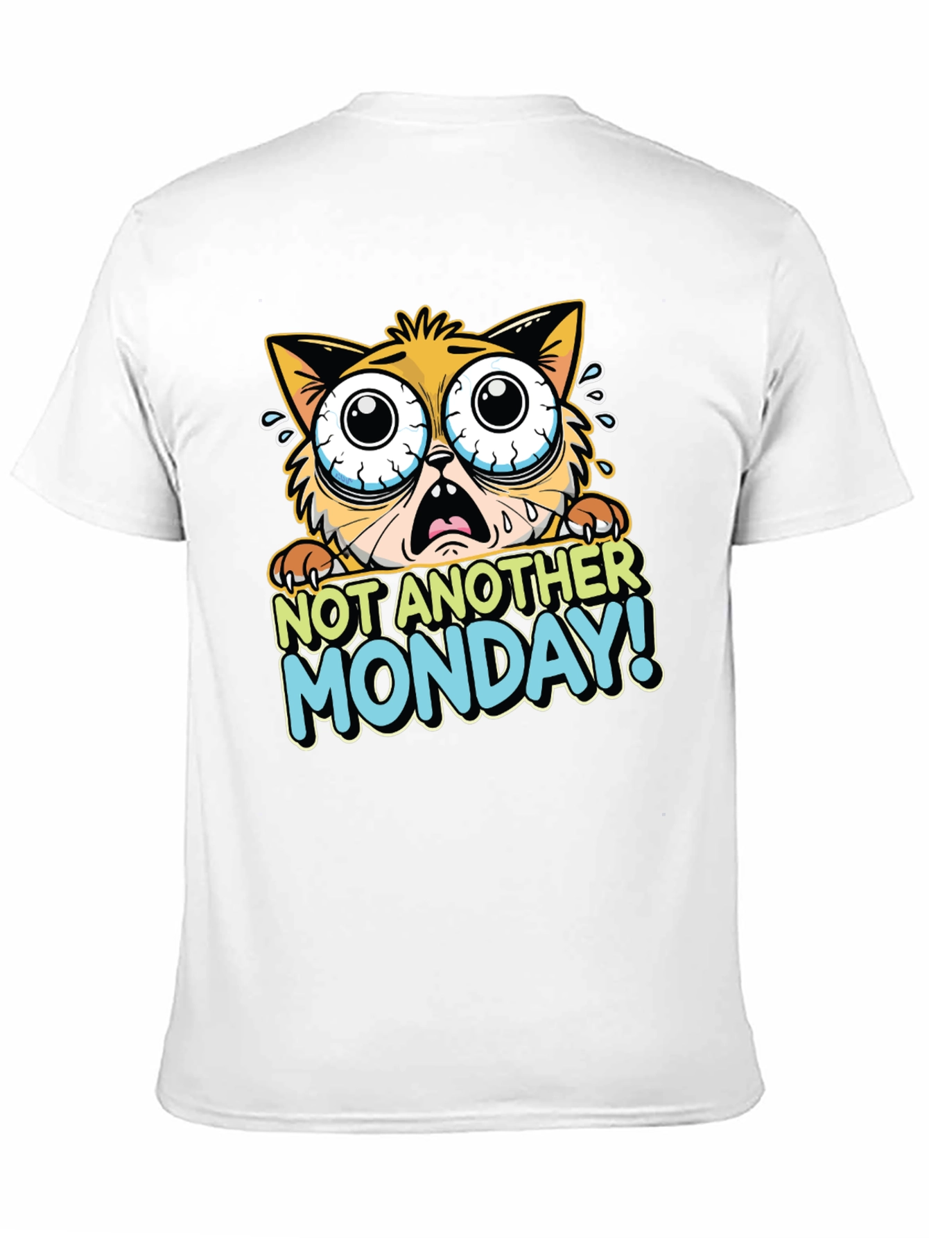 Funny Not Another Monday Cat Graphic T-Shirt