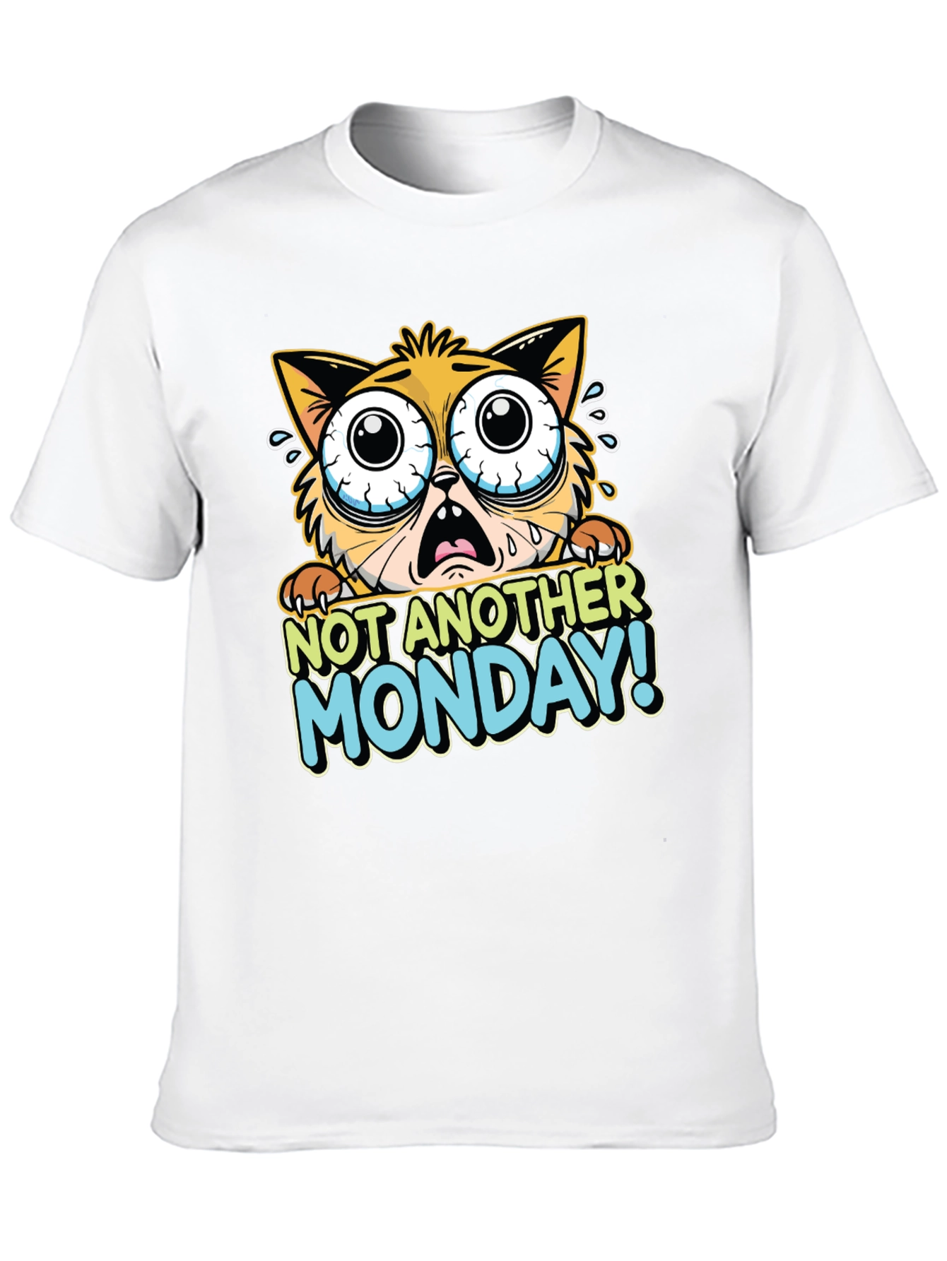 Funny Not Another Monday Cat Graphic T-Shirt