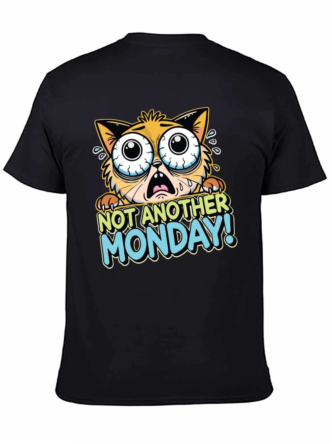 Funny Not Another Monday Cat Graphic T-Shirt