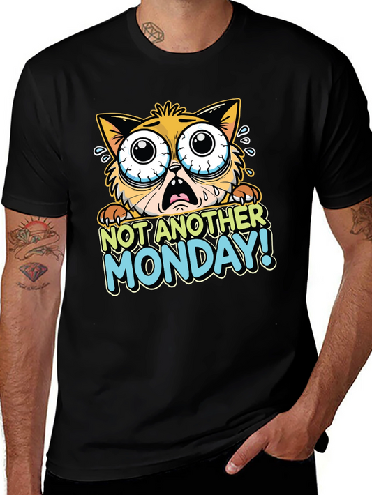 Funny Not Another Monday Cat Graphic T-Shirt