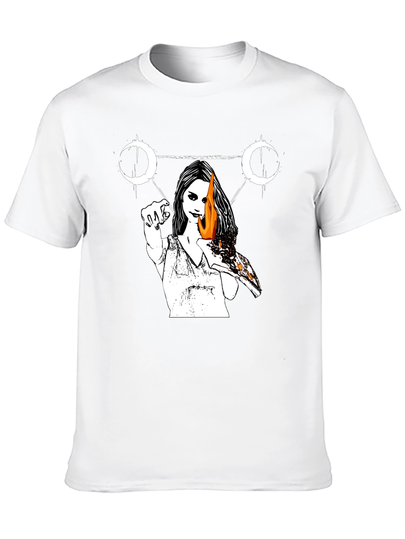 Occult Witchcraft Graphic Print T-Shirt - Black