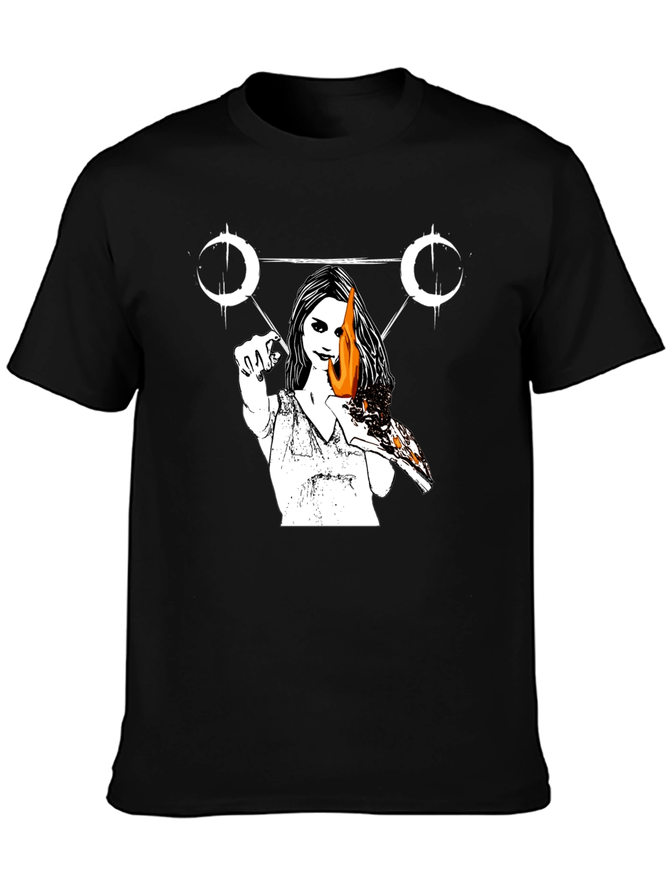 Occult Witchcraft Graphic Print T-Shirt - Black
