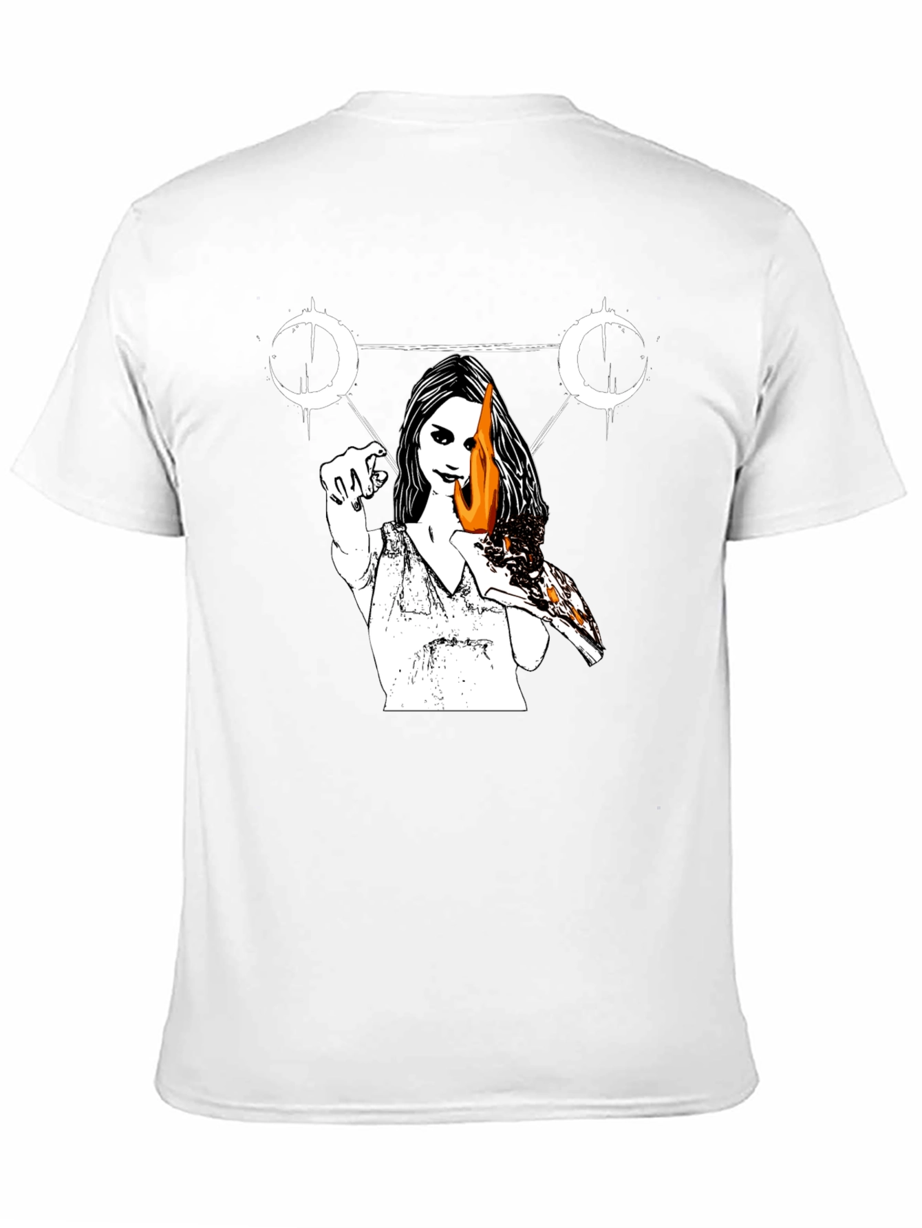 Occult Witchcraft Graphic Print T-Shirt - Black