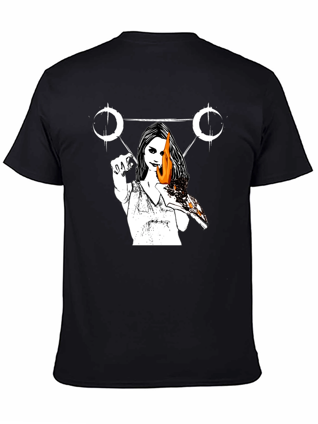 Occult Witchcraft Graphic Print T-Shirt - Black