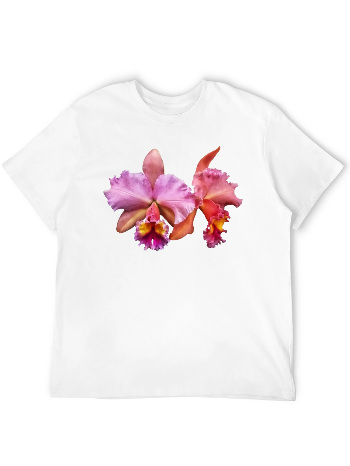 Floral Print T-Shirt - Pink Orchid Design