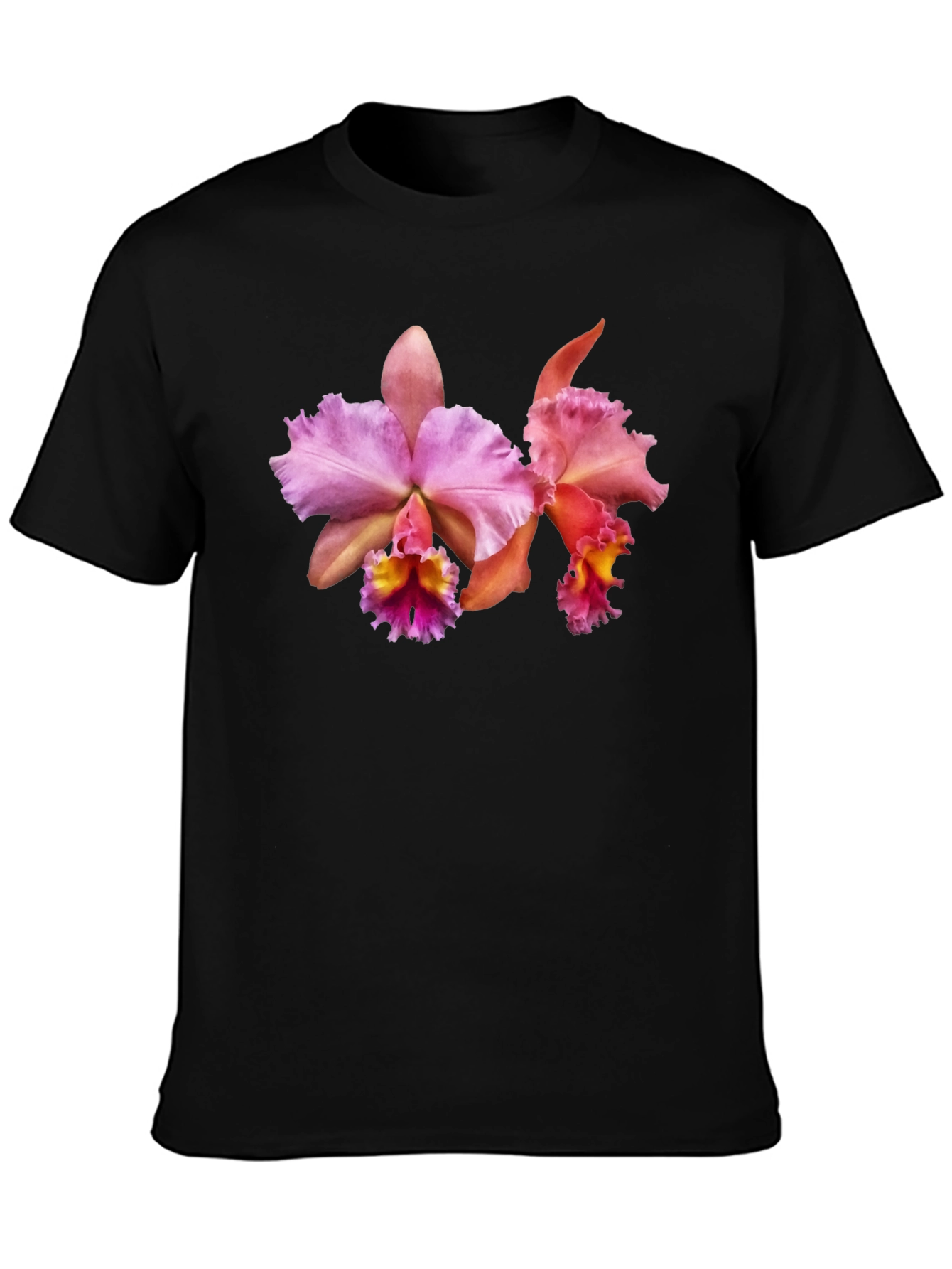 Floral Print T-Shirt - Pink Orchid Design