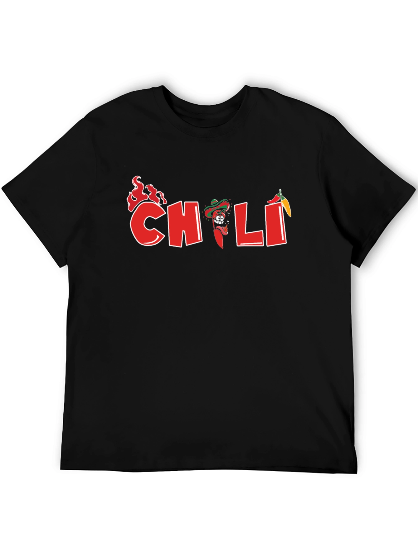 Spicy Chili Graphic T-Shirt - Black Cotton Tee